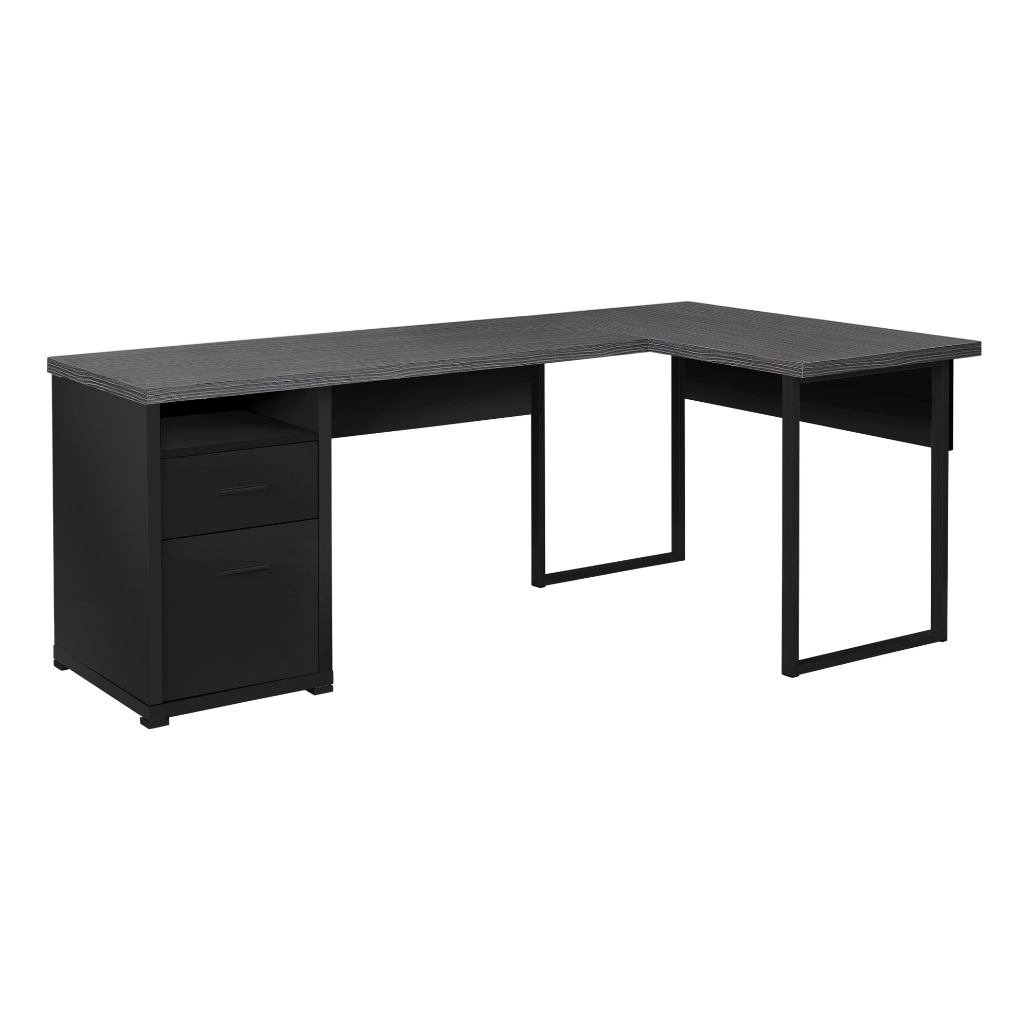 Computer Desk - 80L / Black / Grey Top Left/Right Facing