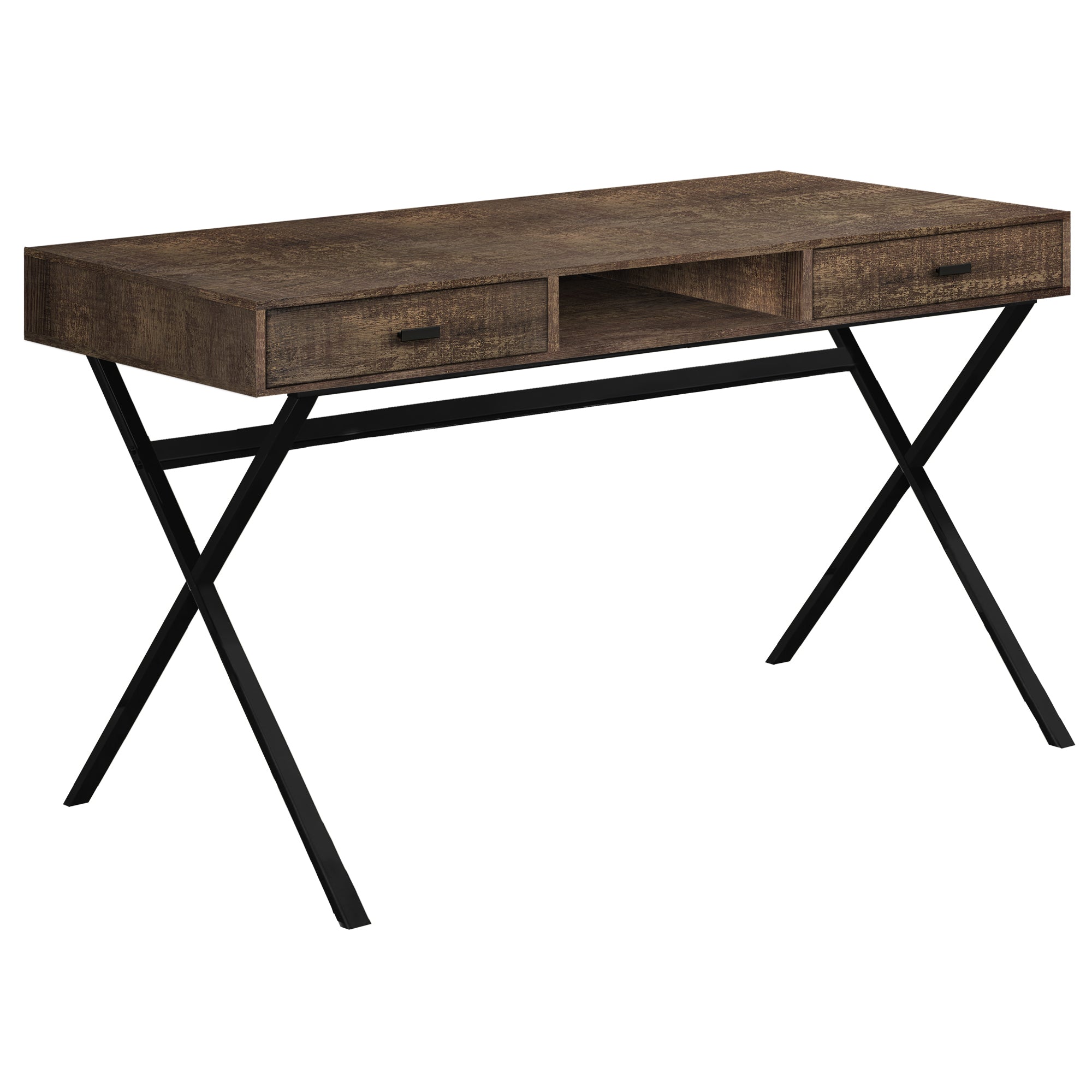 Computer Desk - 48L / Brown Reclaimed Wood / Black Metal