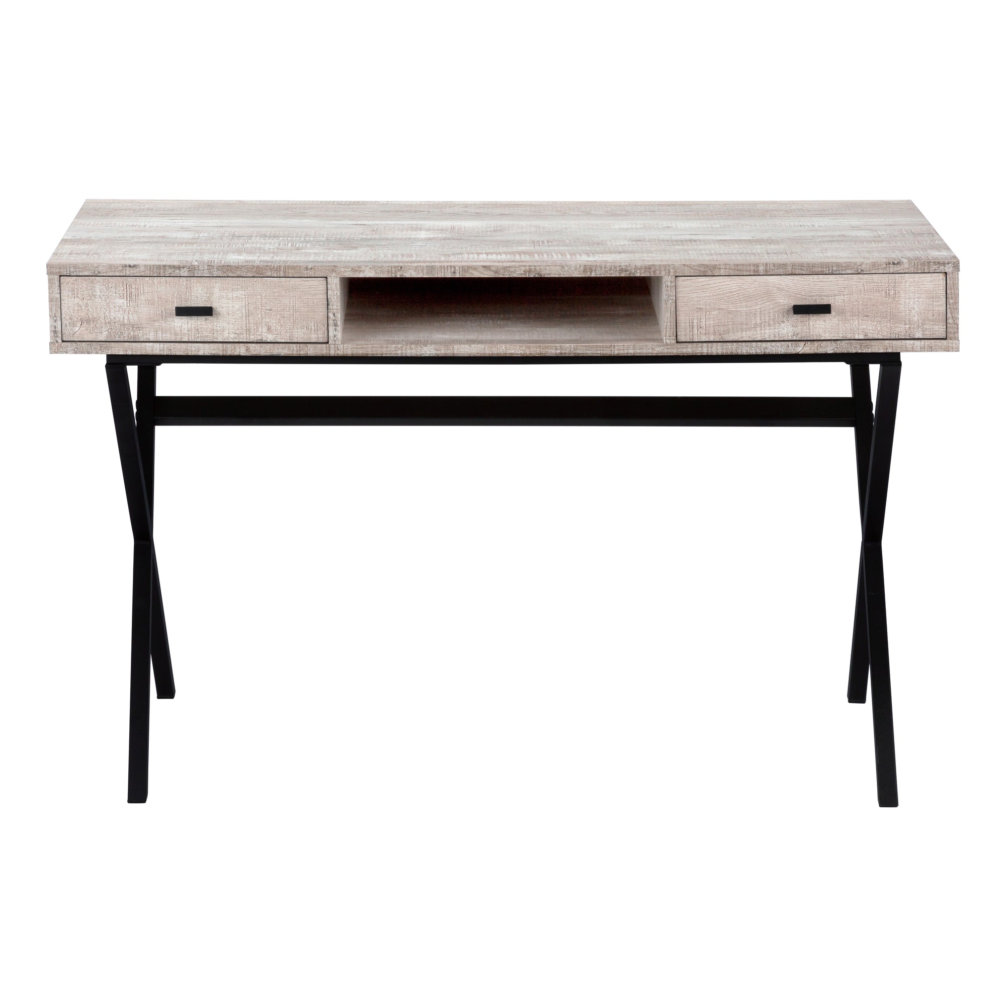 Computer Desk - 48L / Taupe Reclaimed Wood / Black Metal