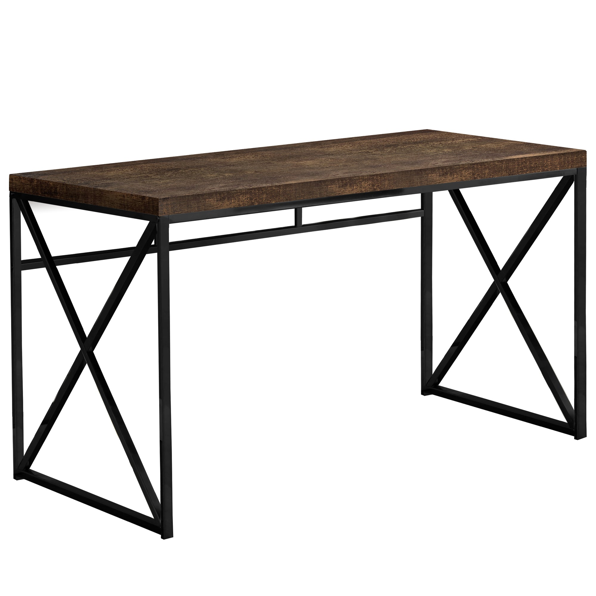 Computer Desk - 48L / Brown Reclaimed Wood / Black Metal