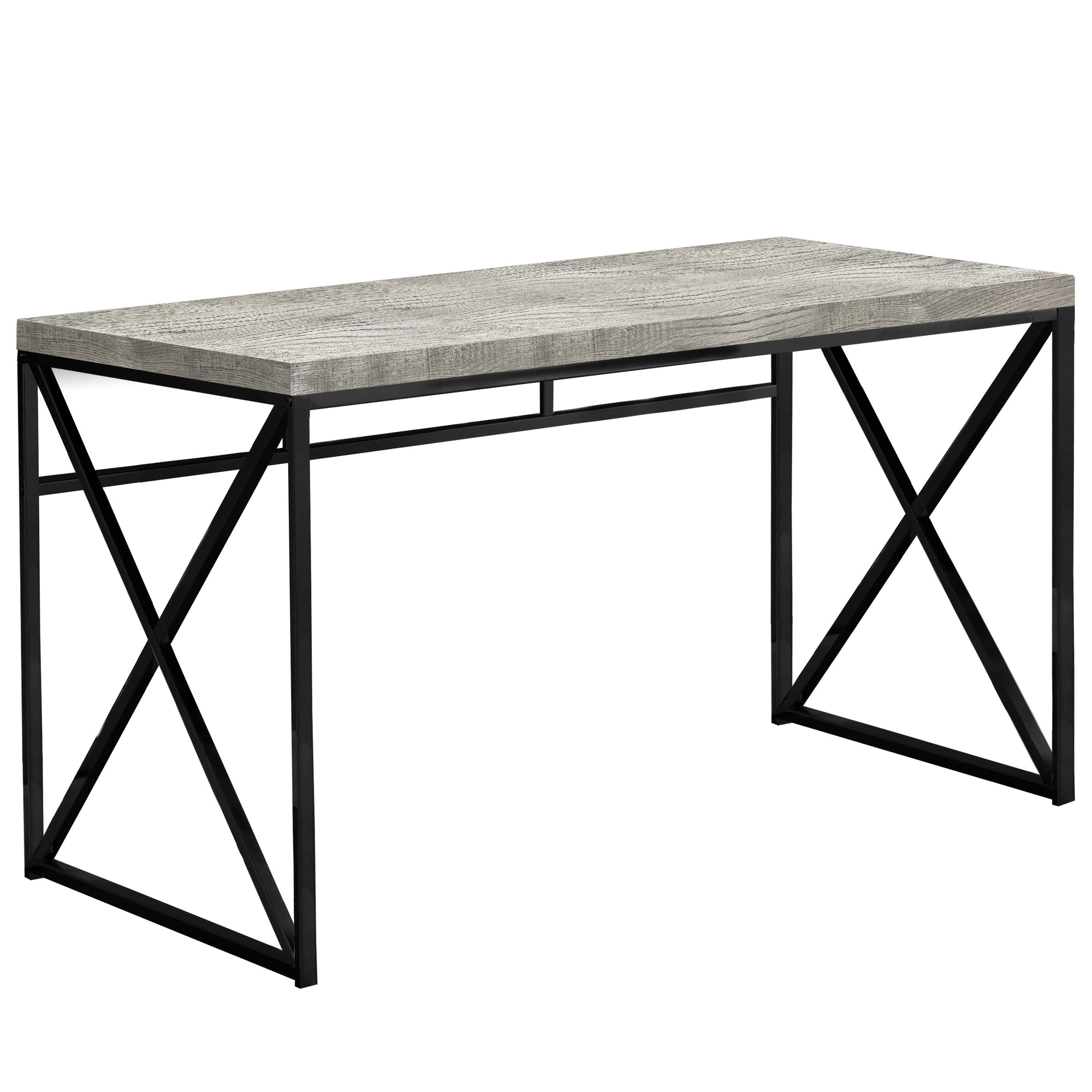 Computer Desk - 48L / Grey Reclaimed Wood / Black Metal