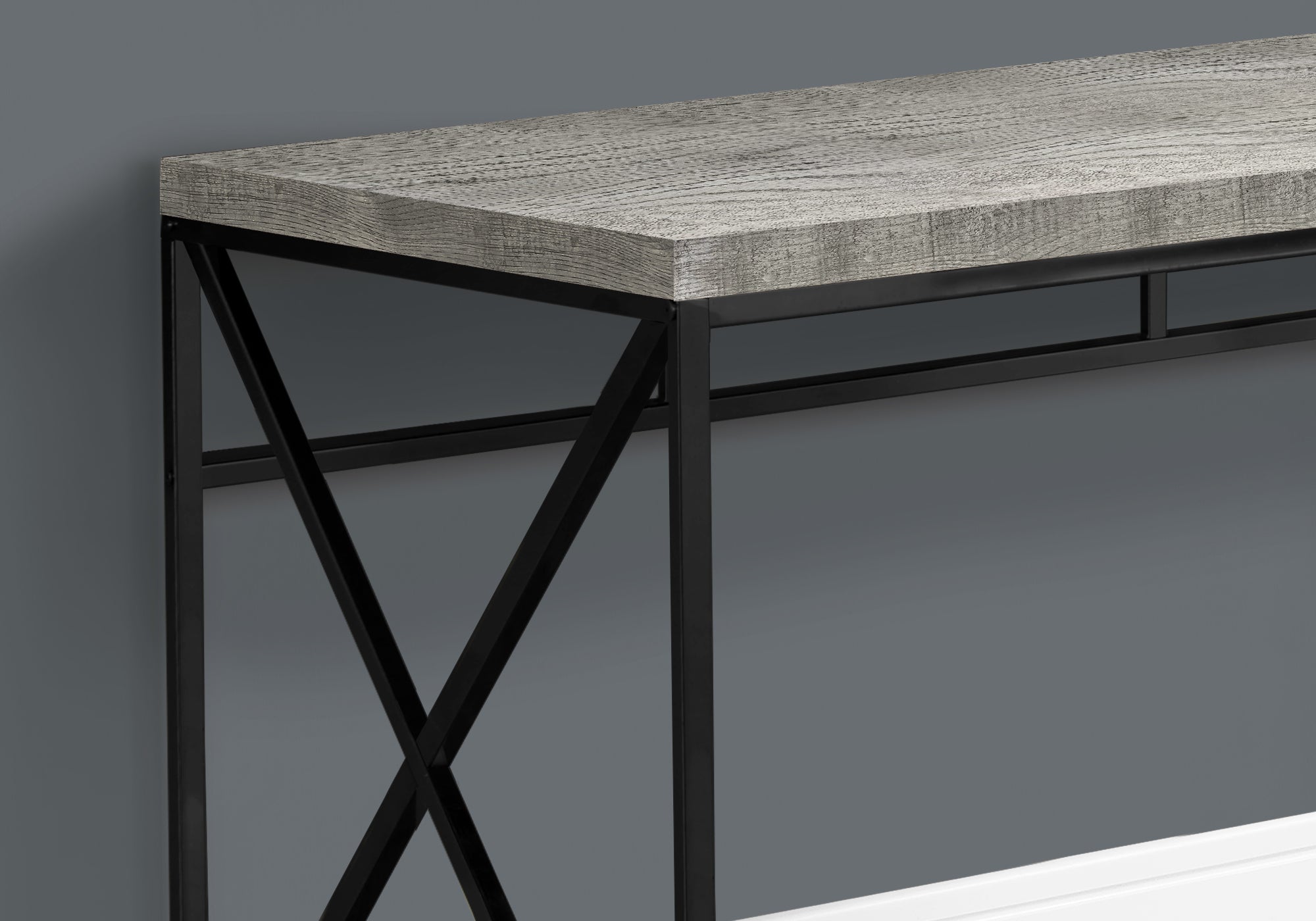 Computer Desk - 48L / Grey Reclaimed Wood / Black Metal