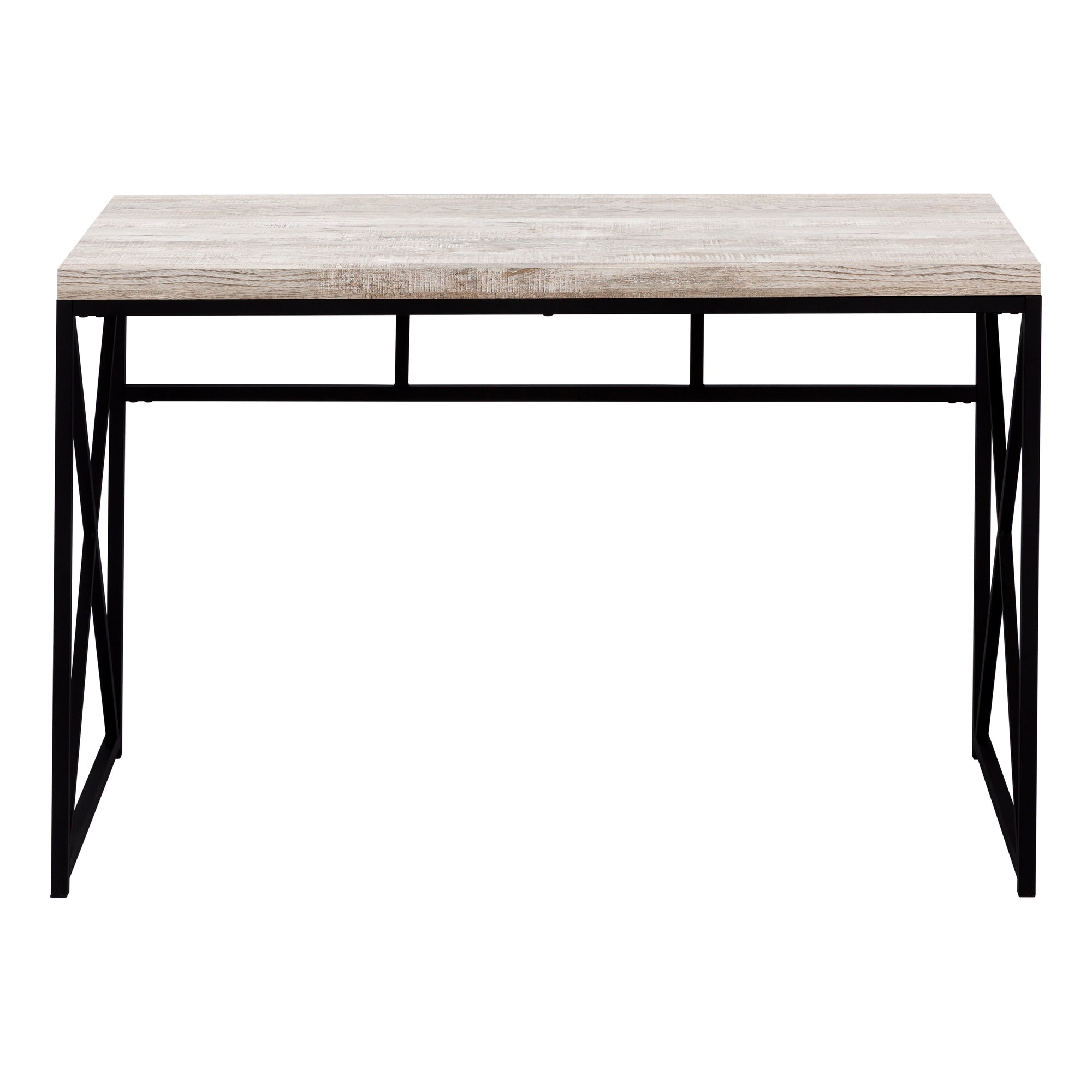 Computer Desk - 48L / Taupe Reclaimed Wood / Black Metal