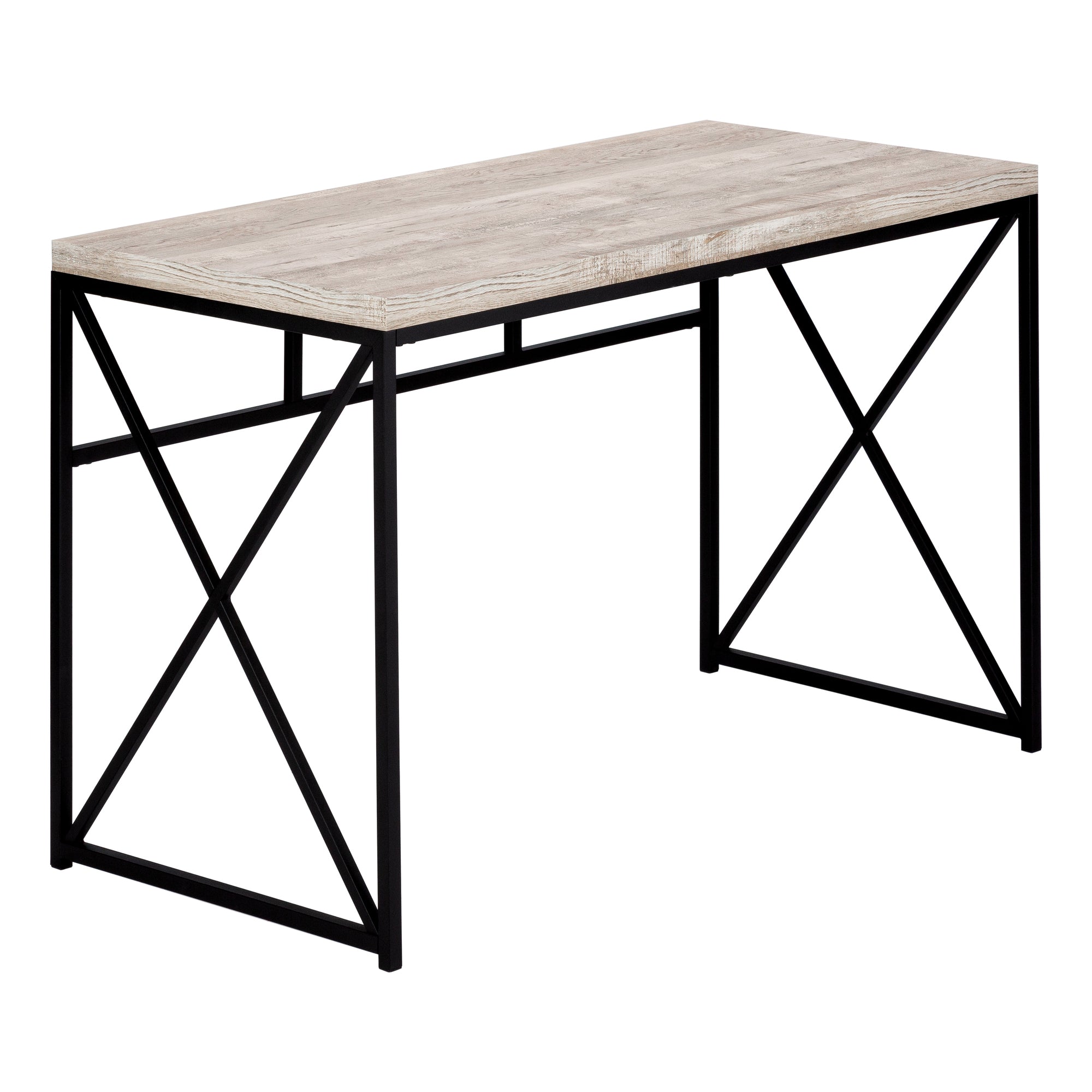 Computer Desk - 48L / Taupe Reclaimed Wood / Black Metal