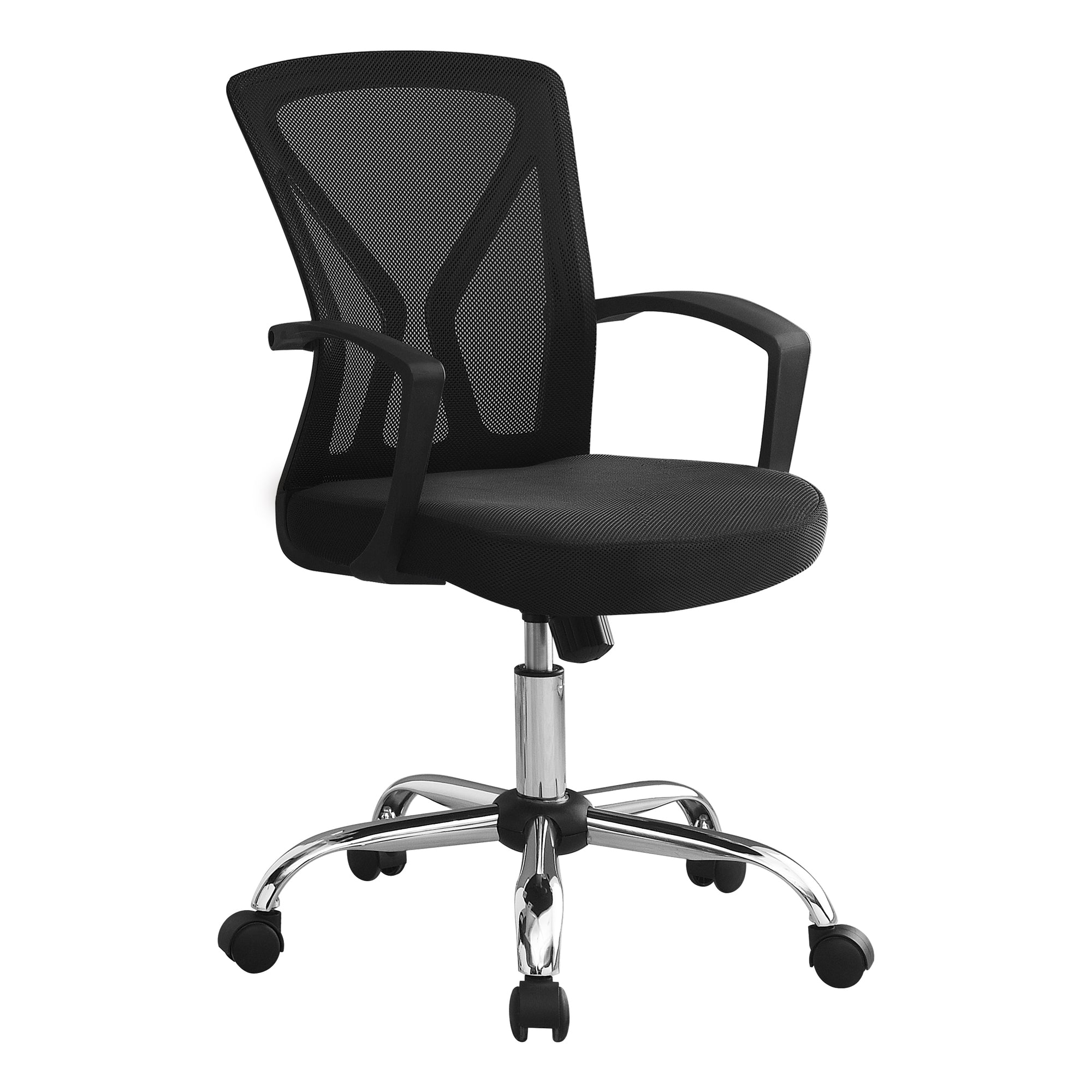 Office Chair - Black / Chrome Base On Castors