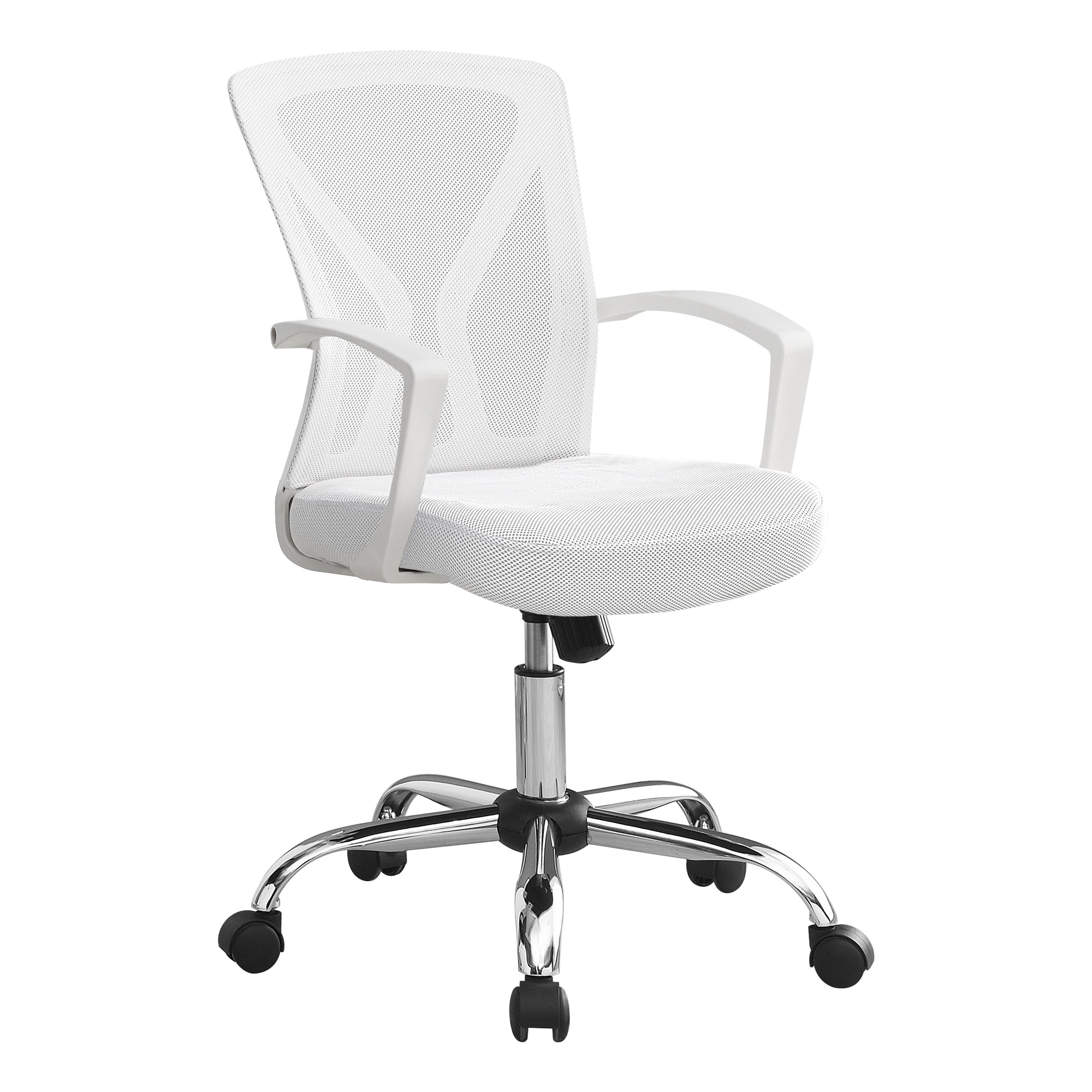 Office Chair - White / Chrome Base On Castors