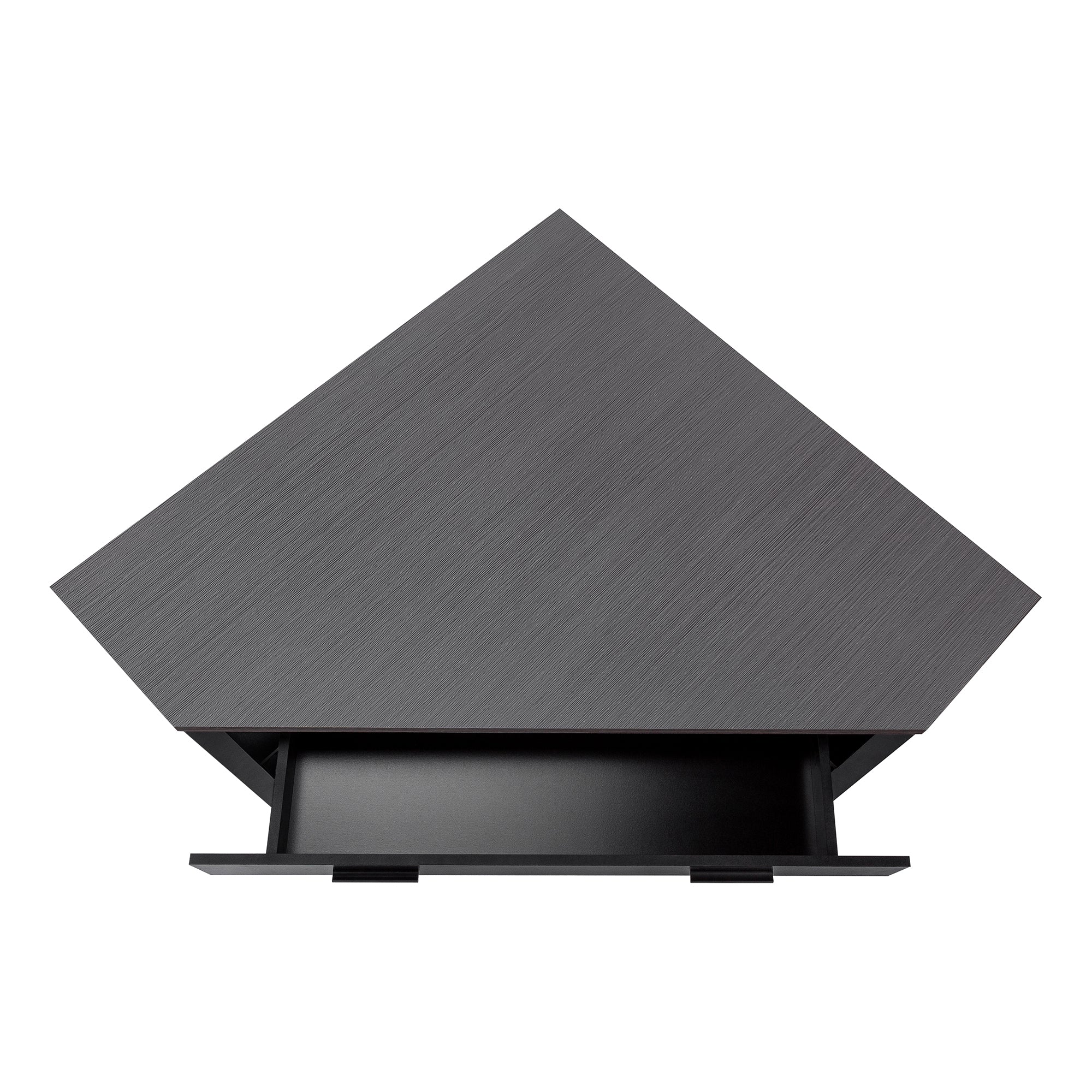 Computer Desk - 42L / Black / Grey Top Corner / Black