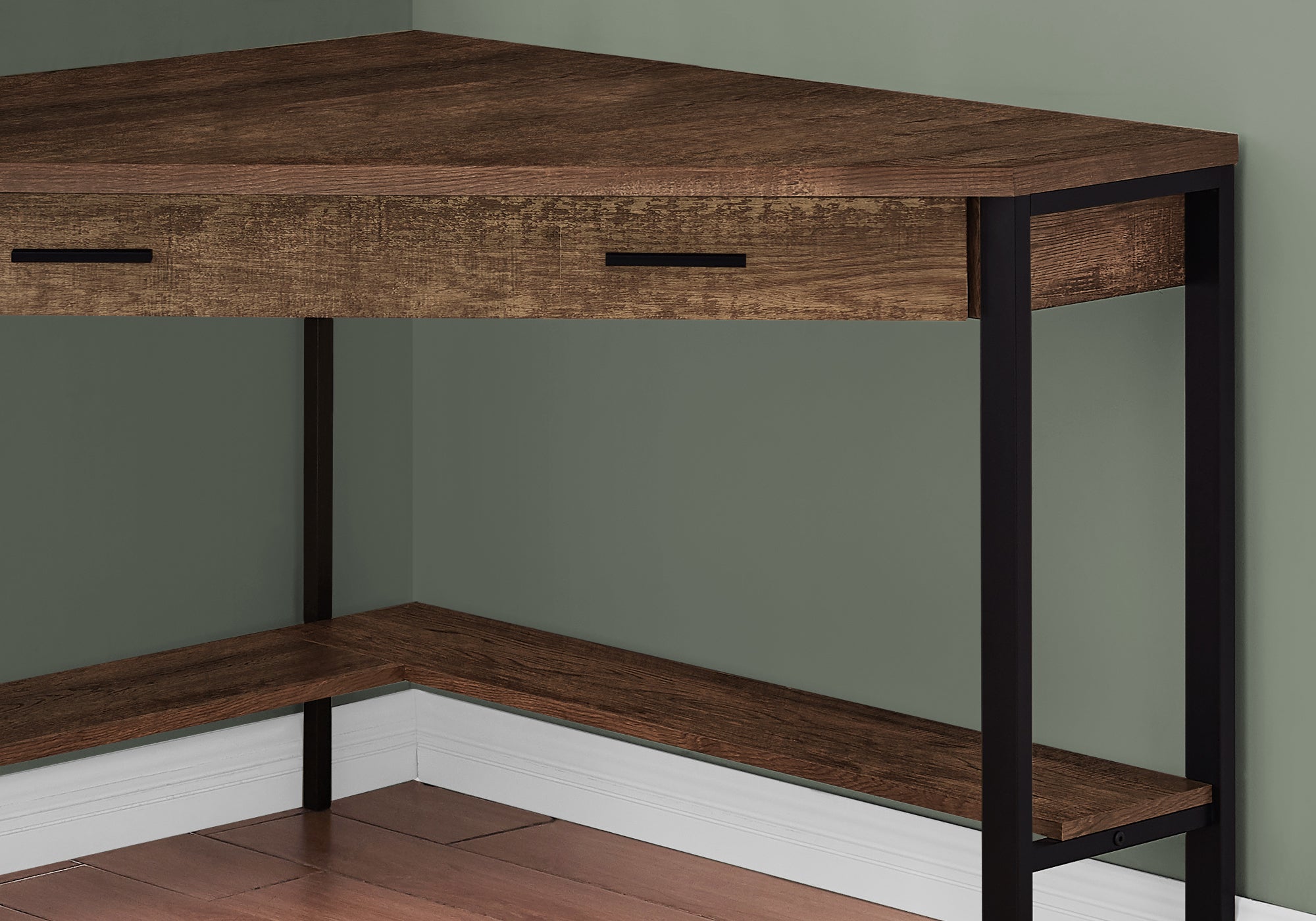 Computer Desk - 42L / Brown Reclaimed Wood Corner