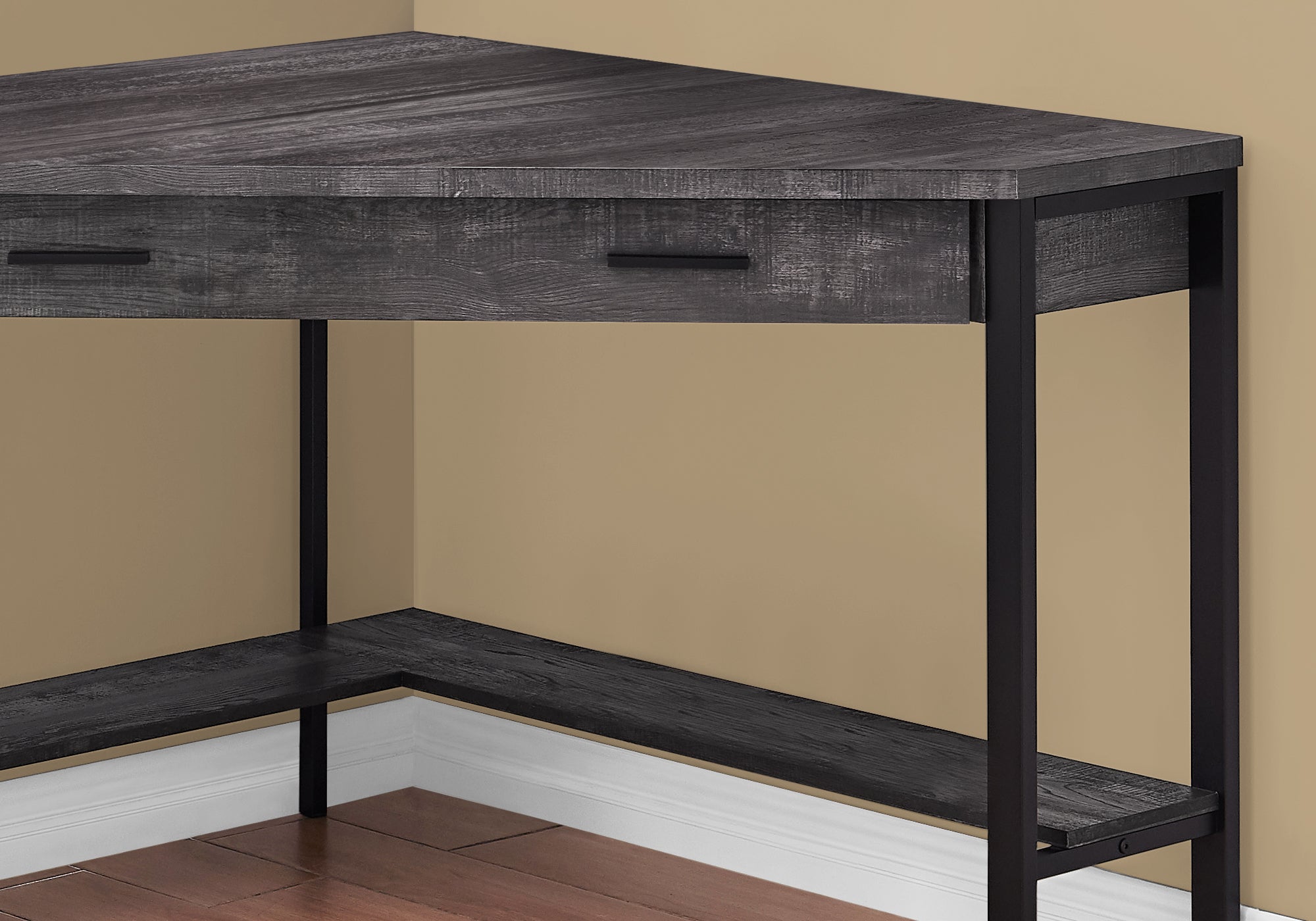 Computer Desk - 42L / Black Reclaimed Wood Corner