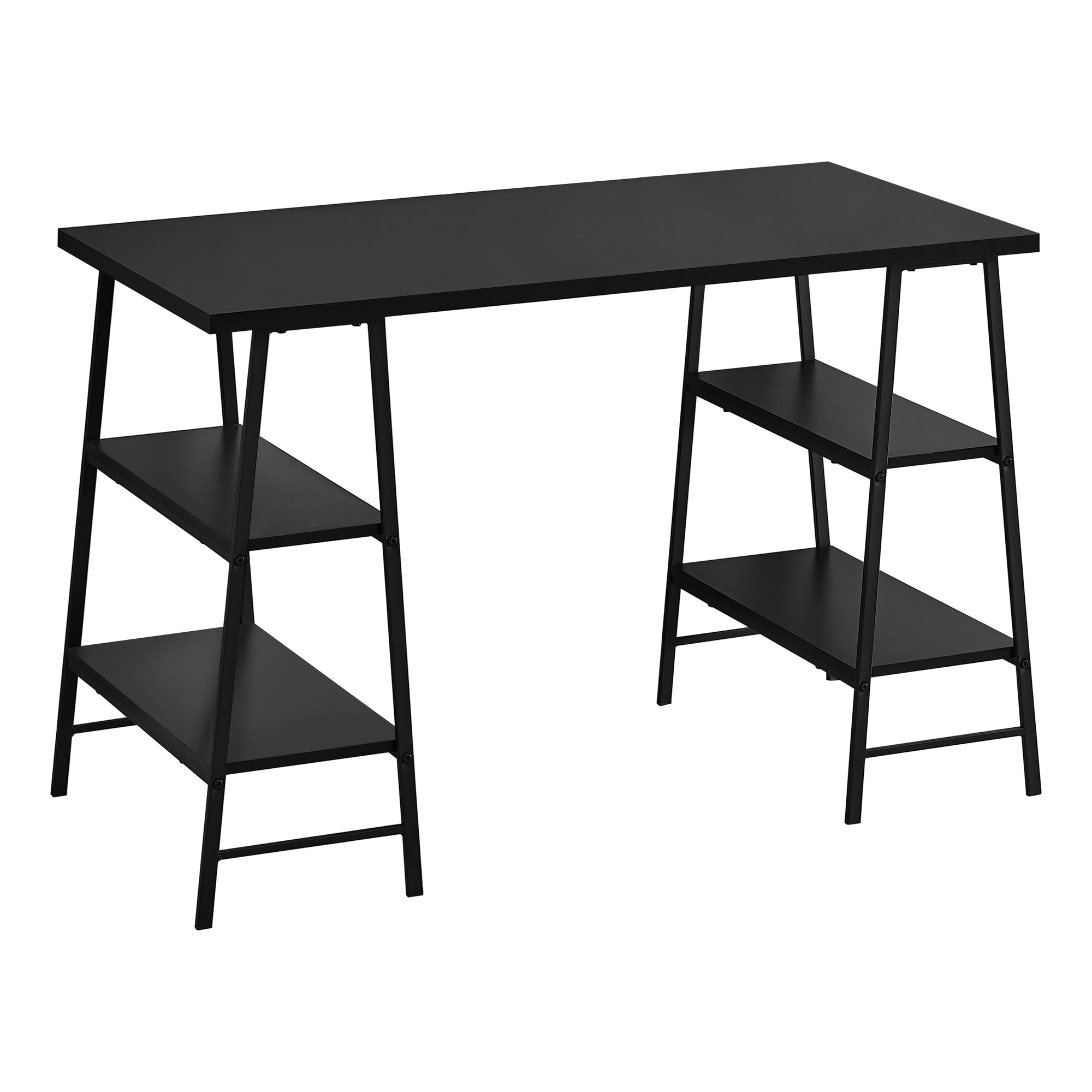 Computer Desk - 48L / Black / Black Metal