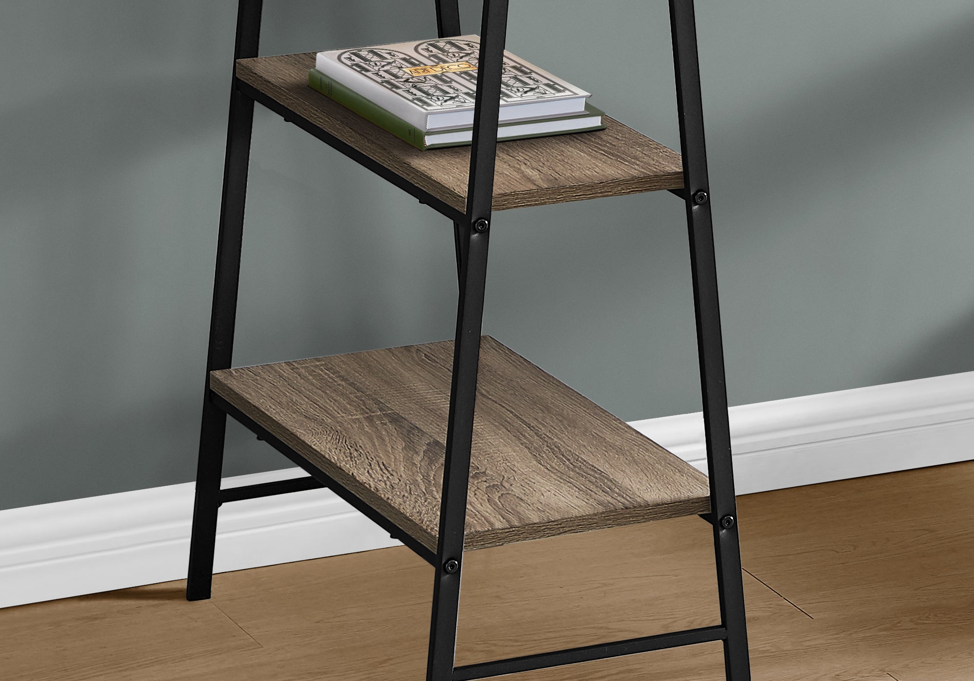 Computer Desk - 48L / Dark Taupe / Black Metal