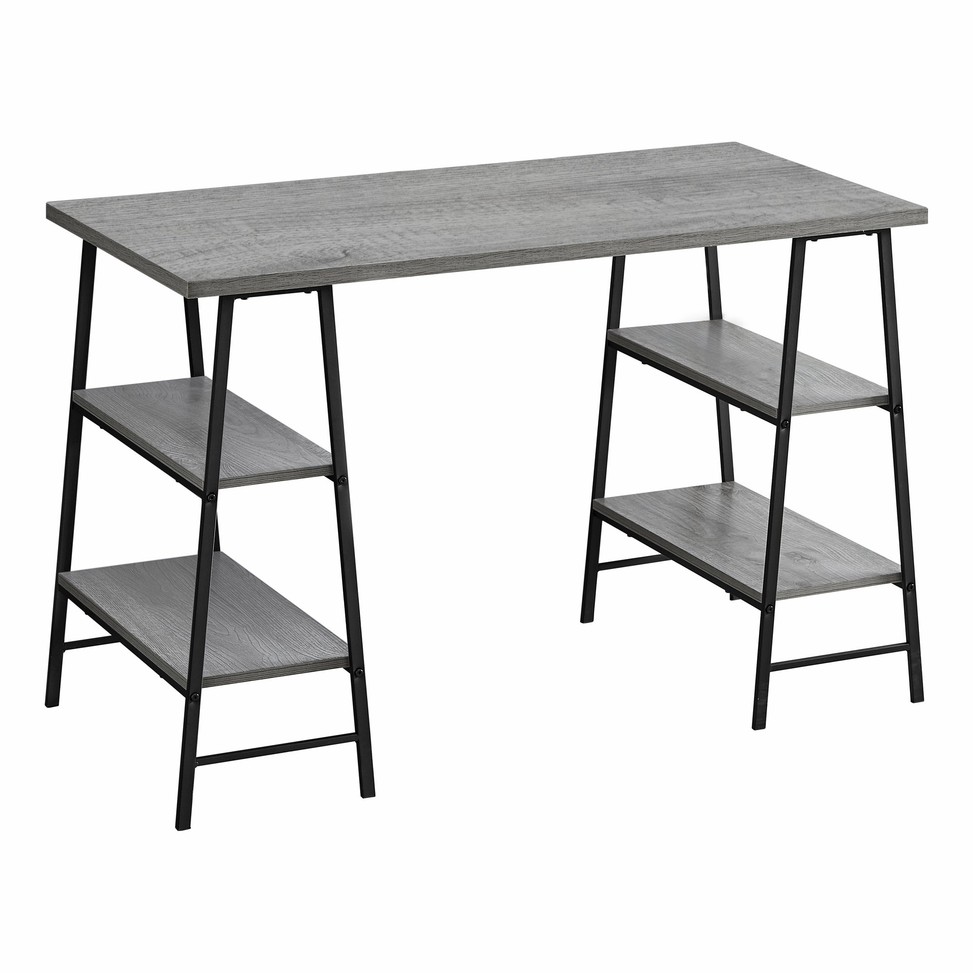 Computer Desk - 48L / Grey / Black Metal
