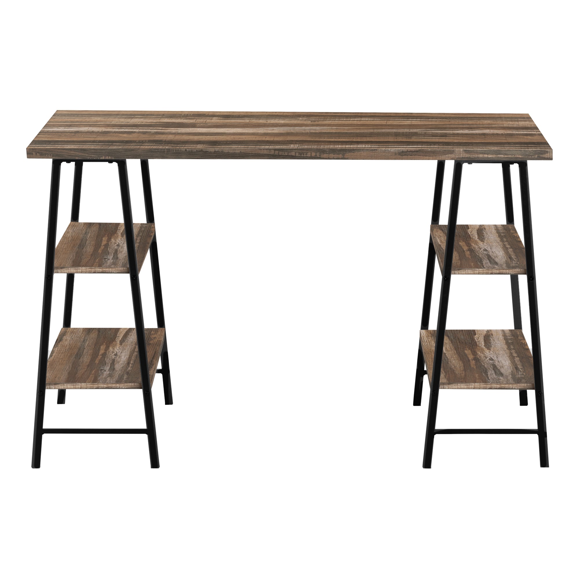 Computer Desk - 48L / Brown Reclaimed Wood / Black Metal