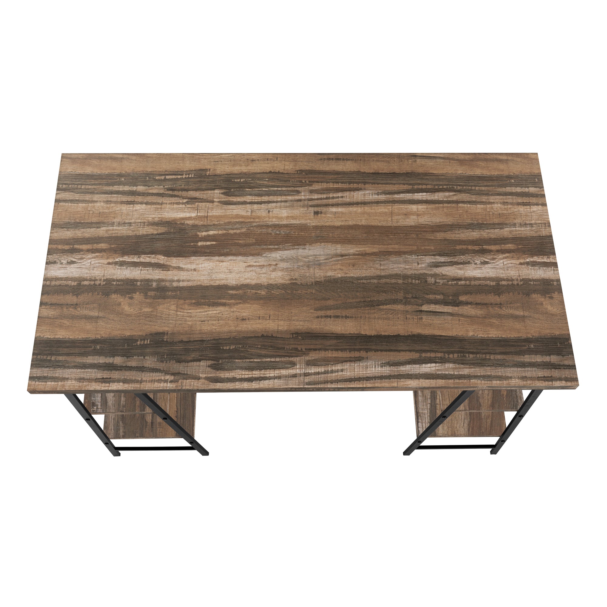 Computer Desk - 48L / Brown Reclaimed Wood / Black Metal