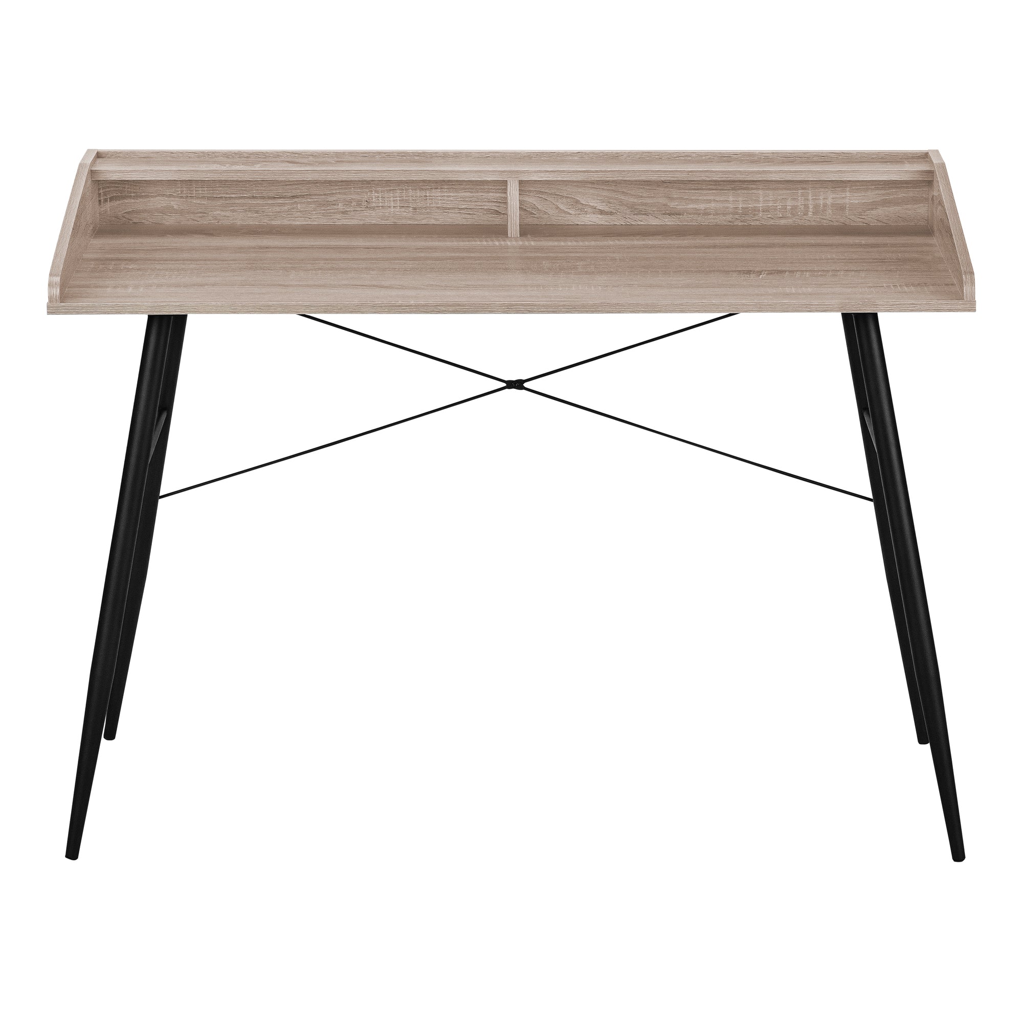 Computer Desk - 48L / Dark Taupe / Black Metal