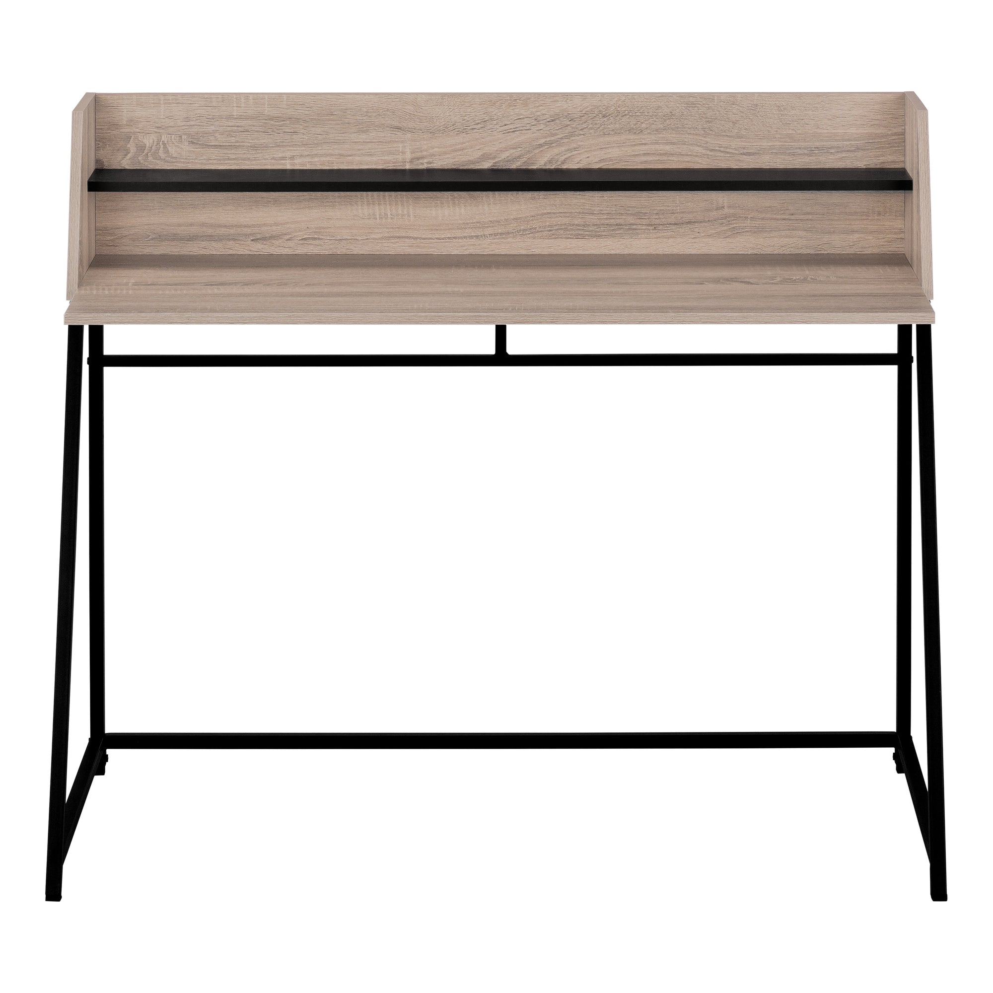 Computer Desk - 48L / Dark Taupe / Black Metal