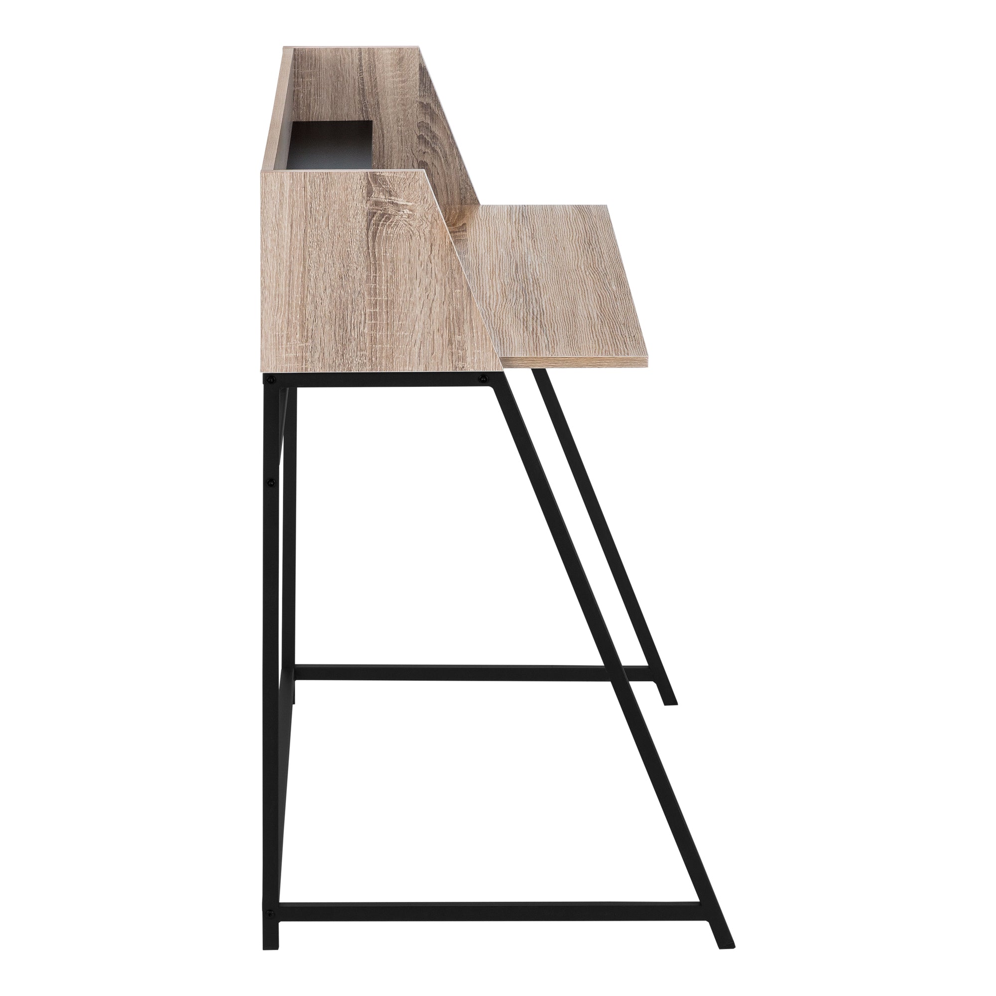 Computer Desk - 48L / Dark Taupe / Black Metal