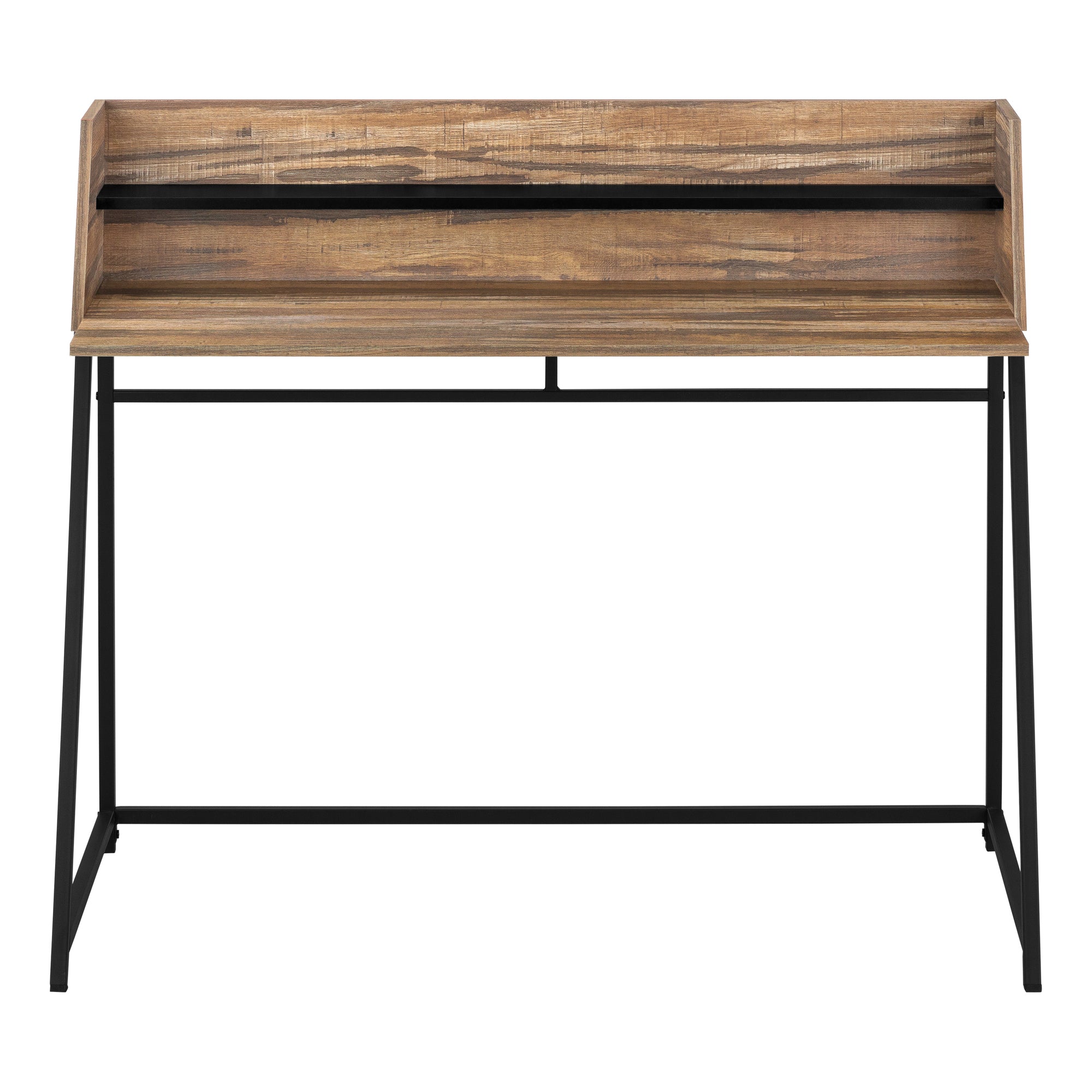 Computer Desk - 48L / Brown Reclaimed Wood / Black Metal
