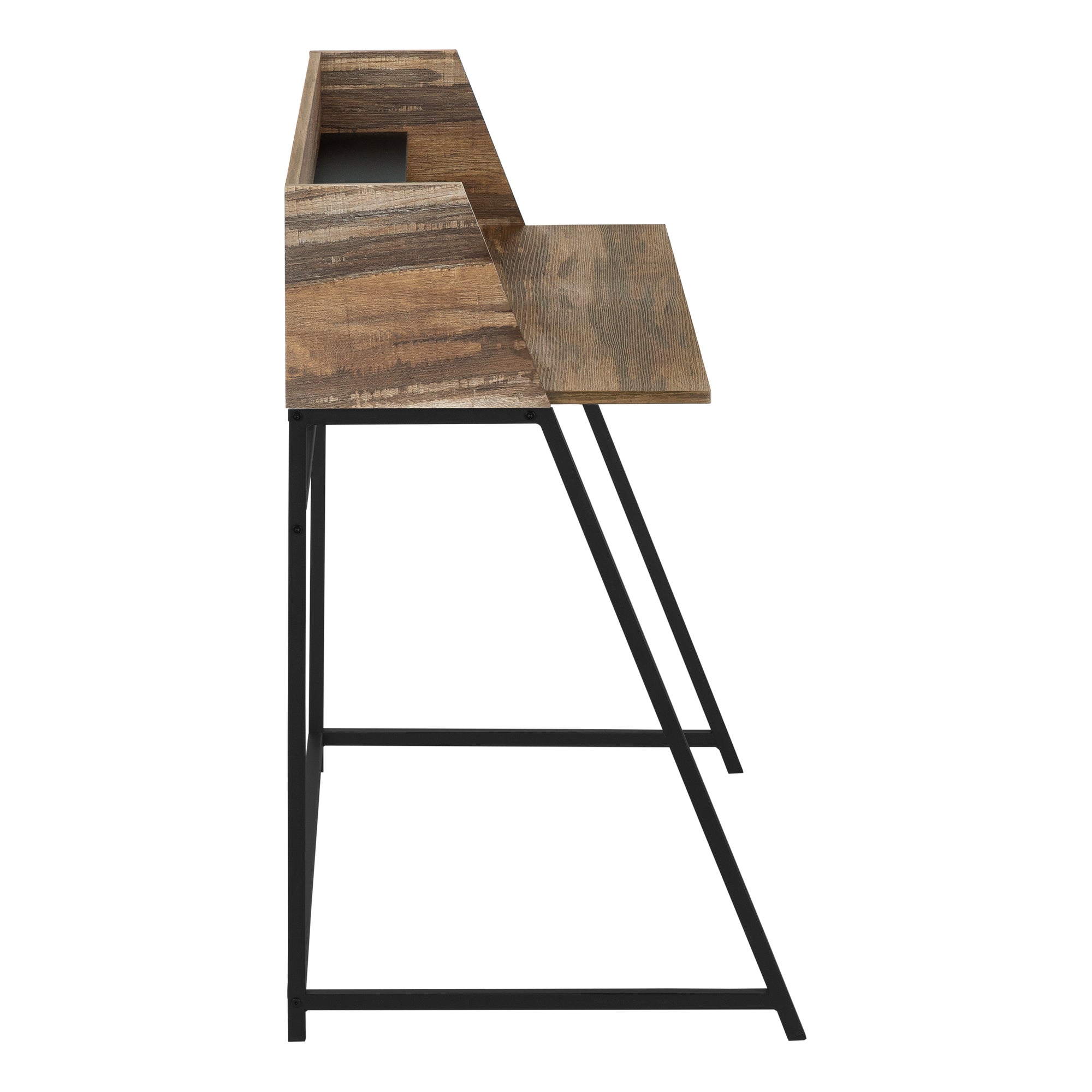 Computer Desk - 48L / Brown Reclaimed Wood / Black Metal