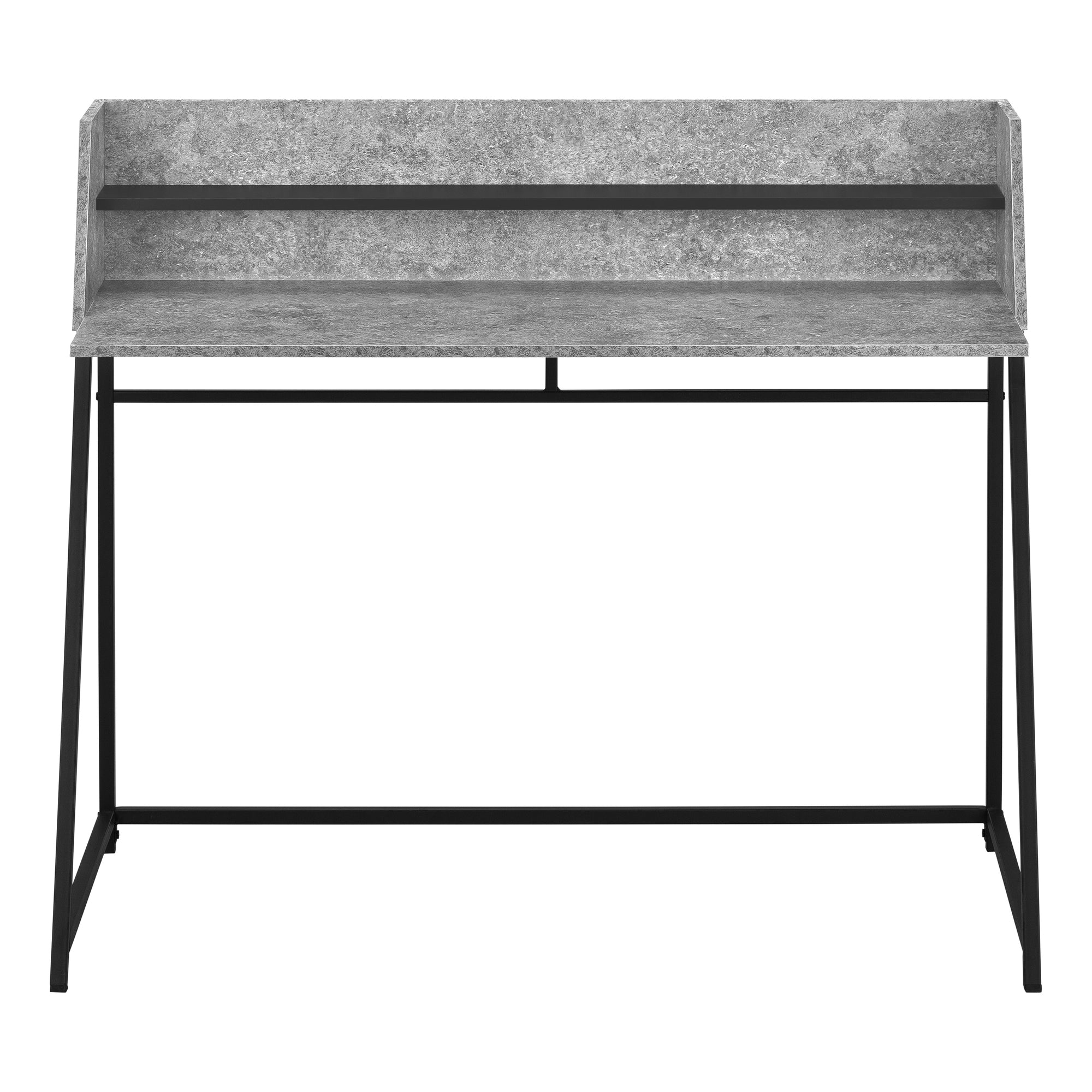 Computer Desk - 48L / Grey Stone-Look / Black Metal