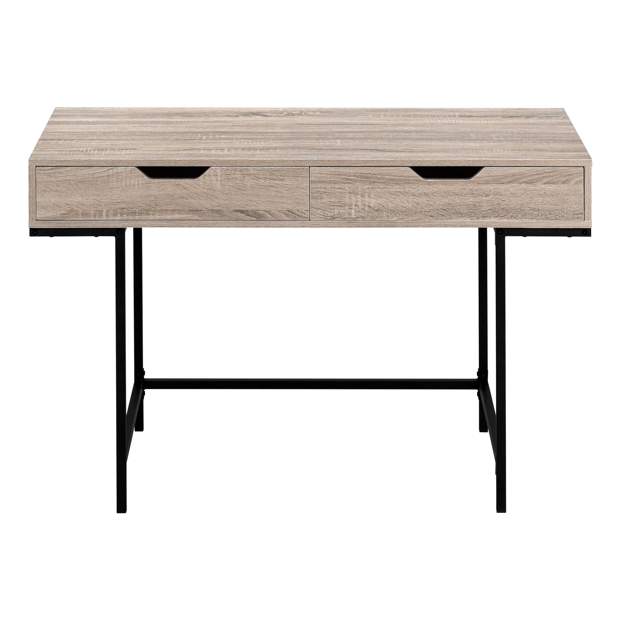 Computer Desk - 48L / Dark Taupe / Black Metal