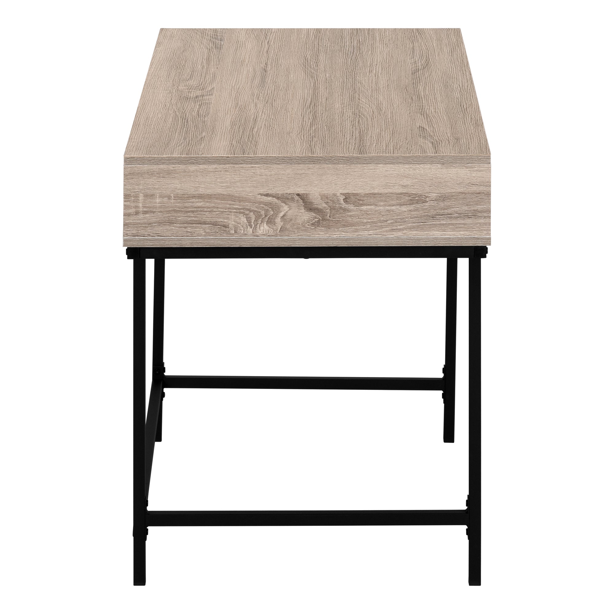 Computer Desk - 48L / Dark Taupe / Black Metal