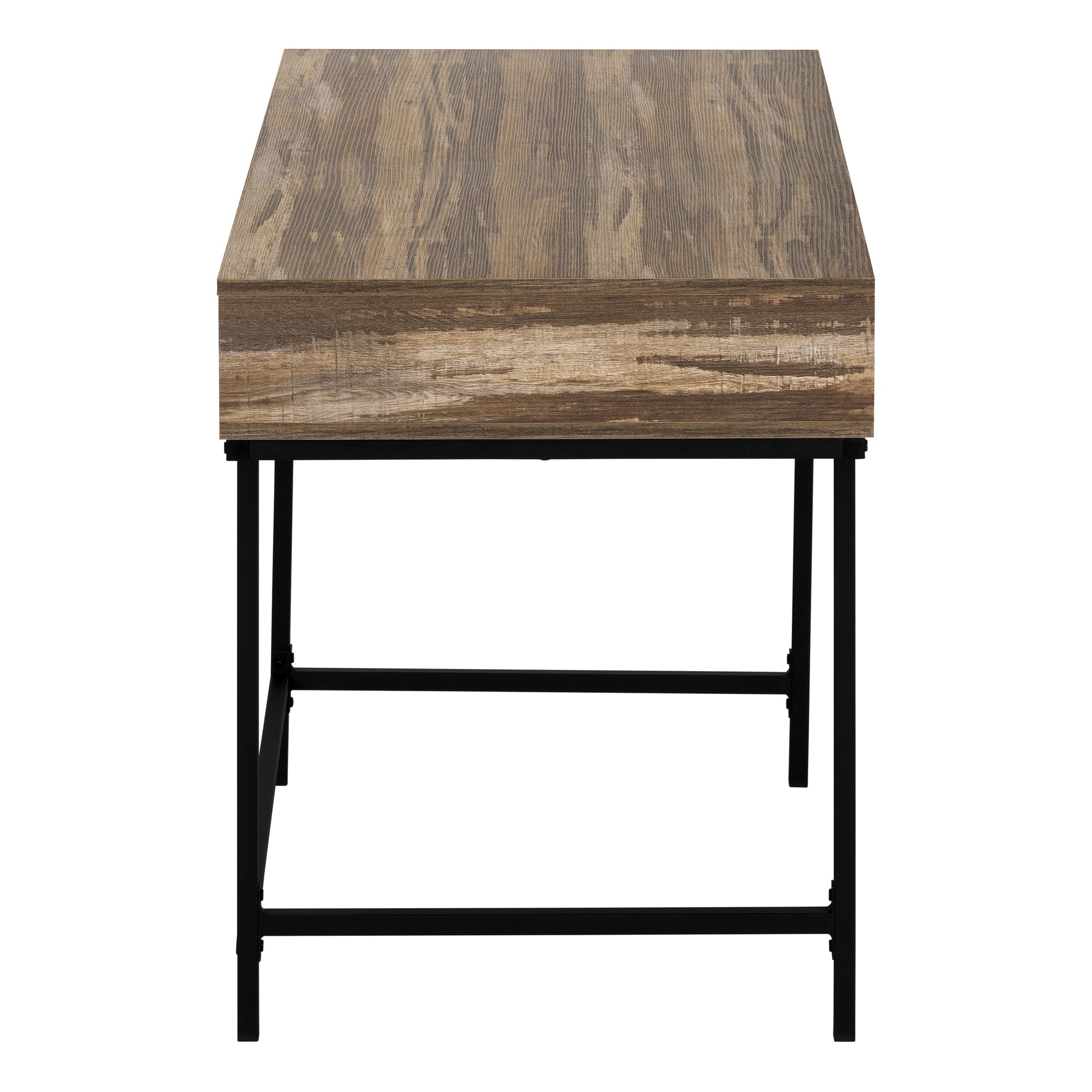 Computer Desk - 48L / Brown Reclaimed Wood / Black Metal