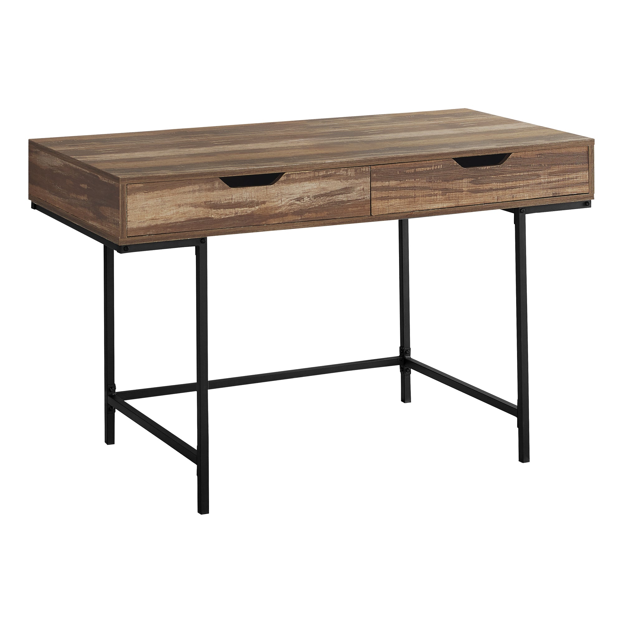 Computer Desk - 48L / Brown Reclaimed Wood / Black Metal