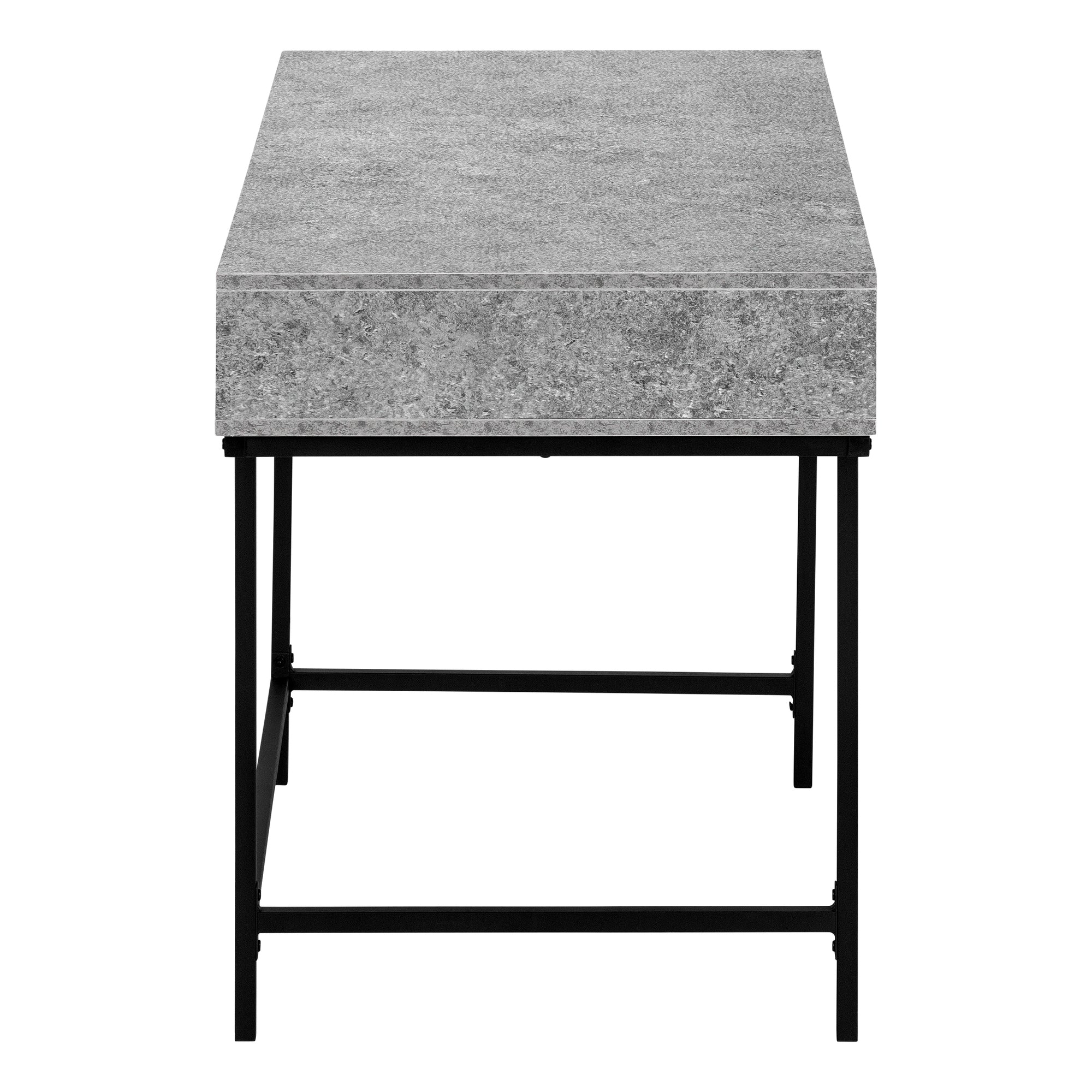 Computer Desk - 48L / Grey Stone-Look / Black Metal