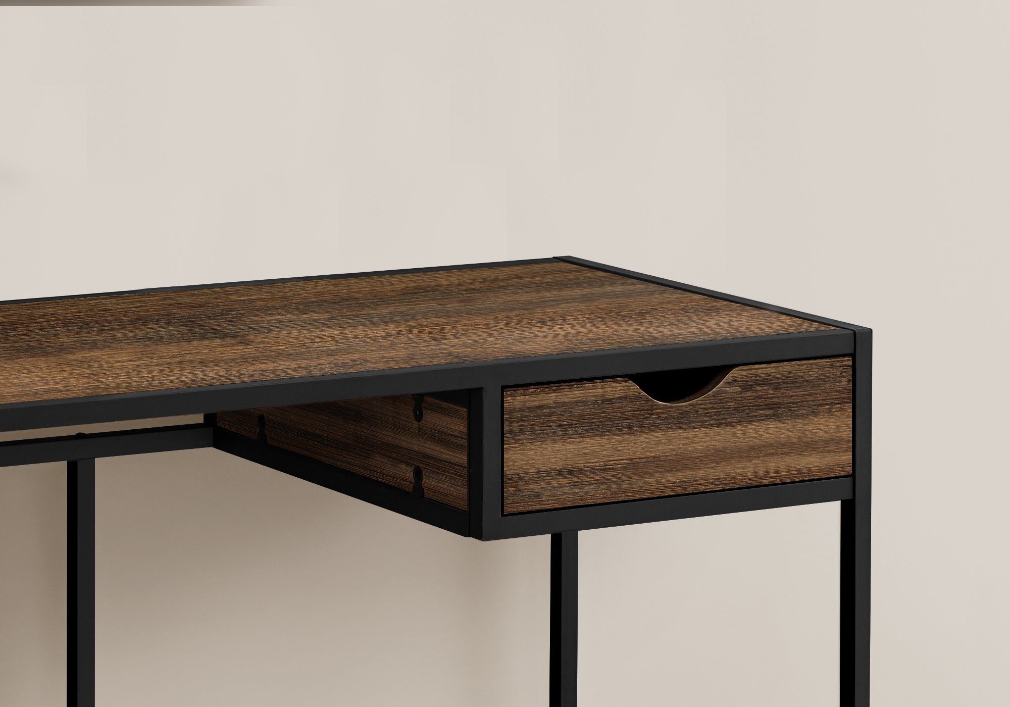 Computer Desk - 42L / Brown Reclaimed / Black Metal