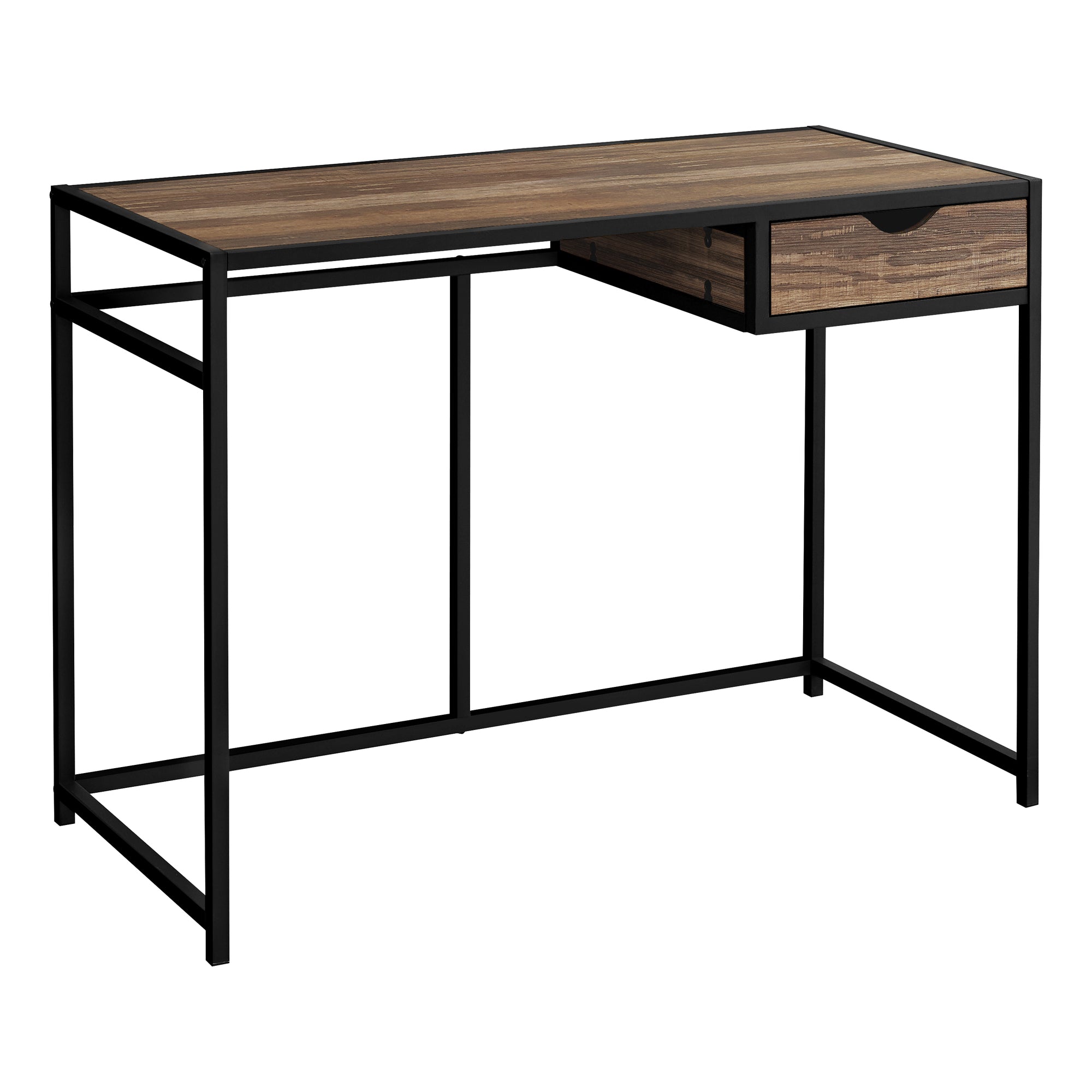 Computer Desk - 42L / Brown Reclaimed / Black Metal