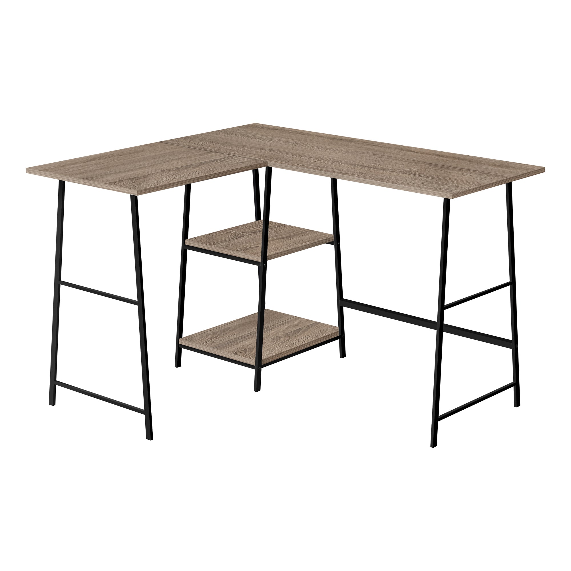 Computer Desk - 48L / Dark Taupe Top/ Black Metal Corner