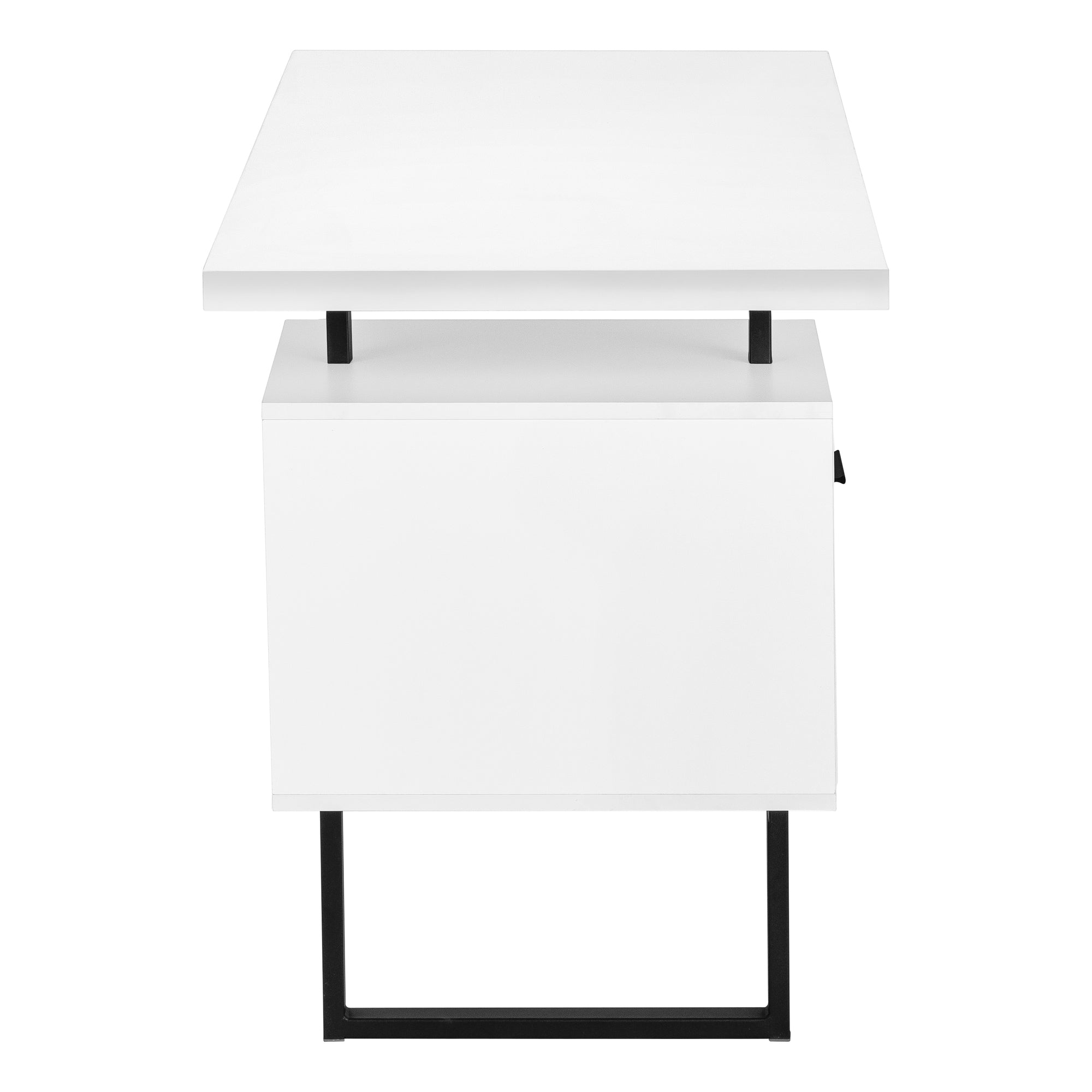 Computer Desk - 60L / White / Black Metal