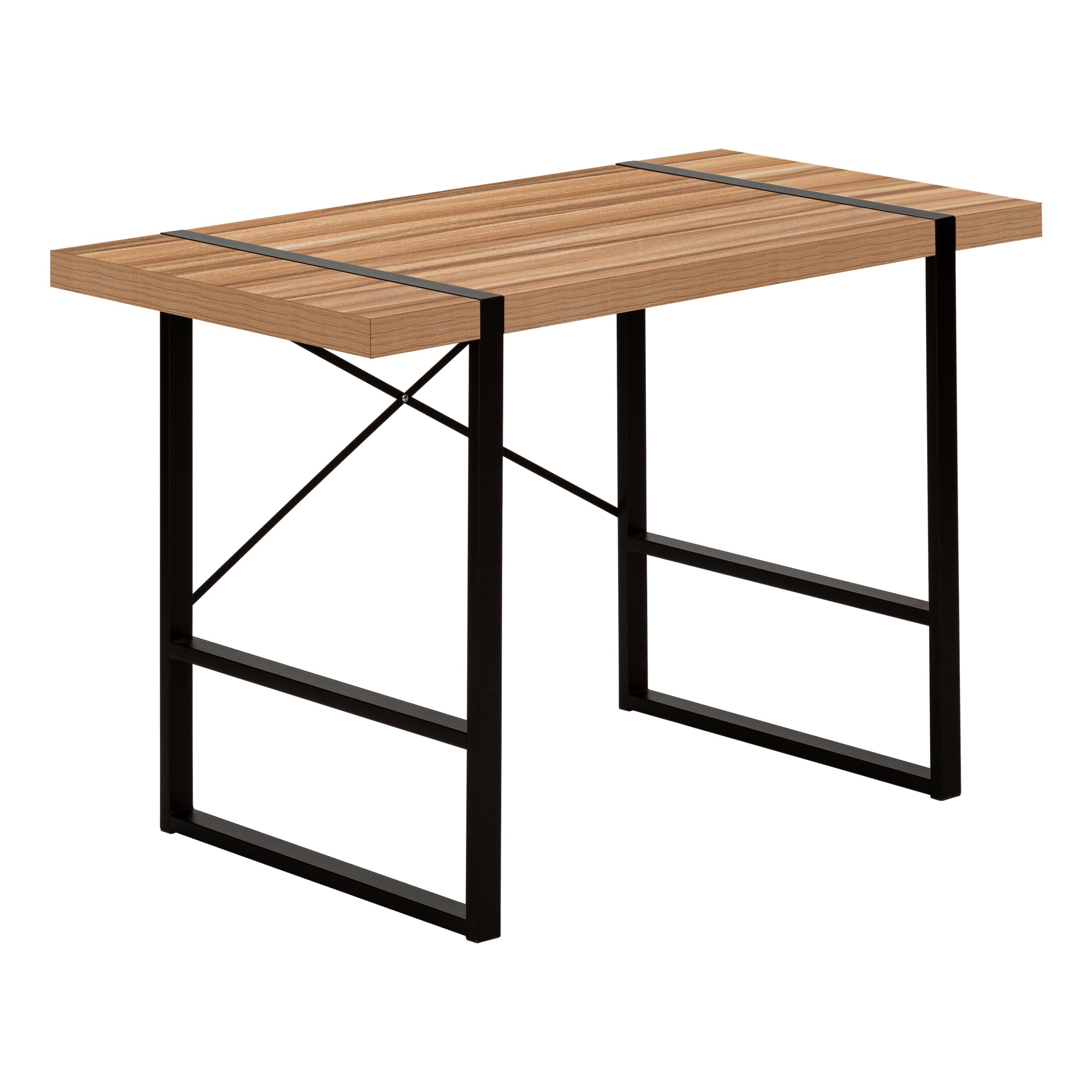 Computer Desk - 48L / Light Reclaimed Wood / Black Metal