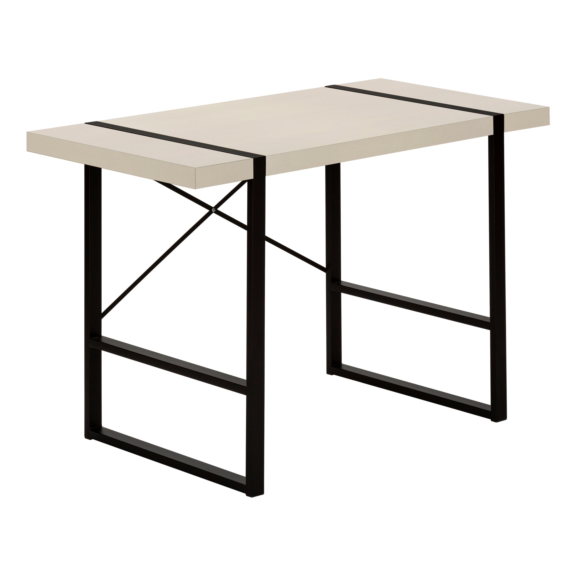 Computer Desk - 48L / Modern Taupe / Black Metal