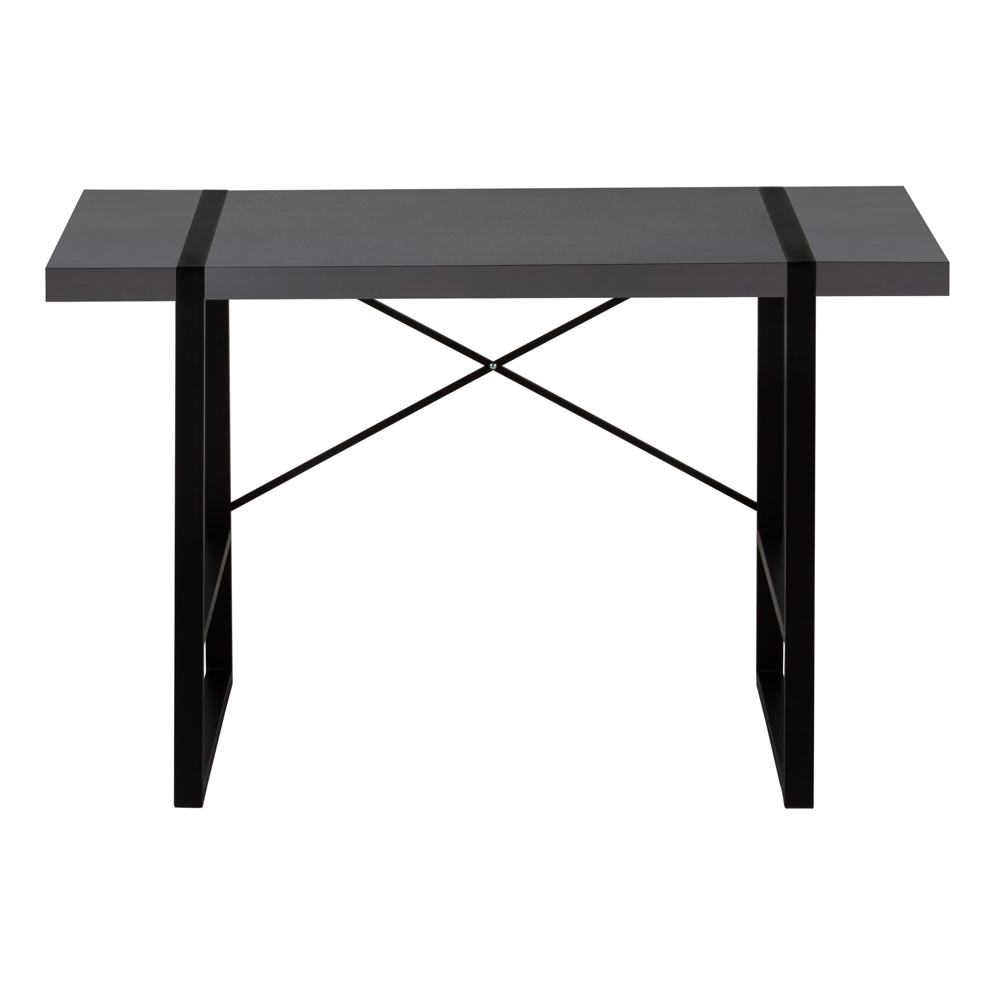 Computer Desk - 48L / Modern Grey / Black Metal