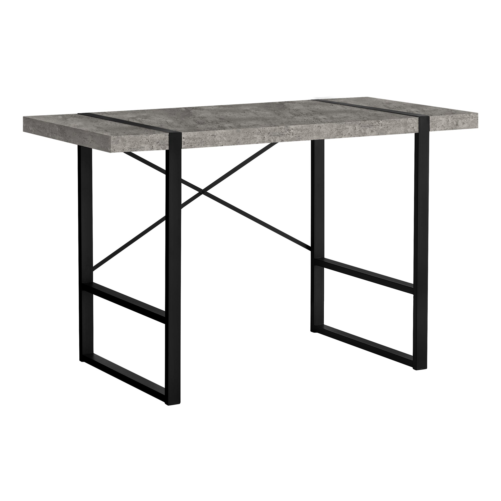 Computer Desk - 48L / Grey Concrete-Look / Black Metal