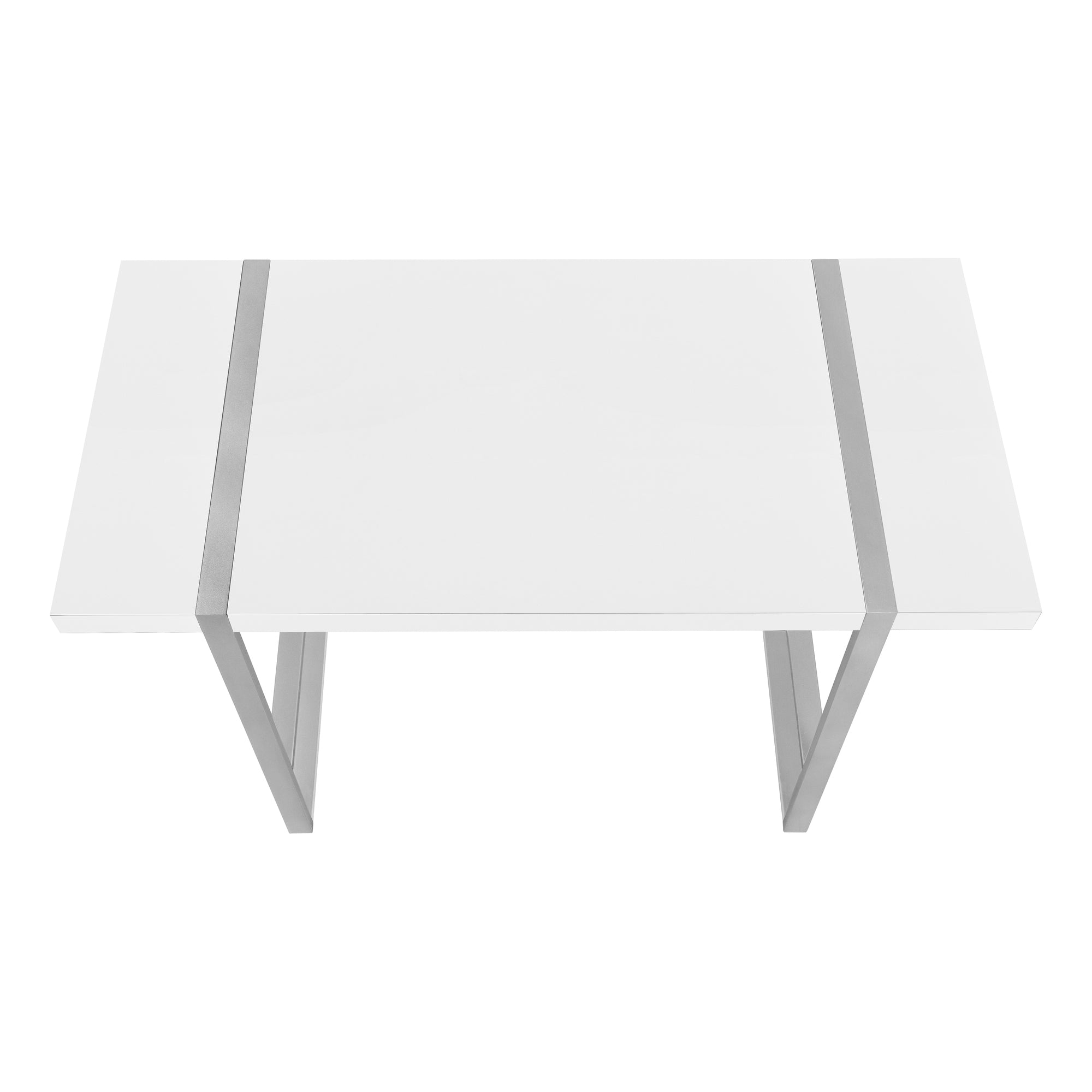 Computer Desk - 48L / White / Silver Metal