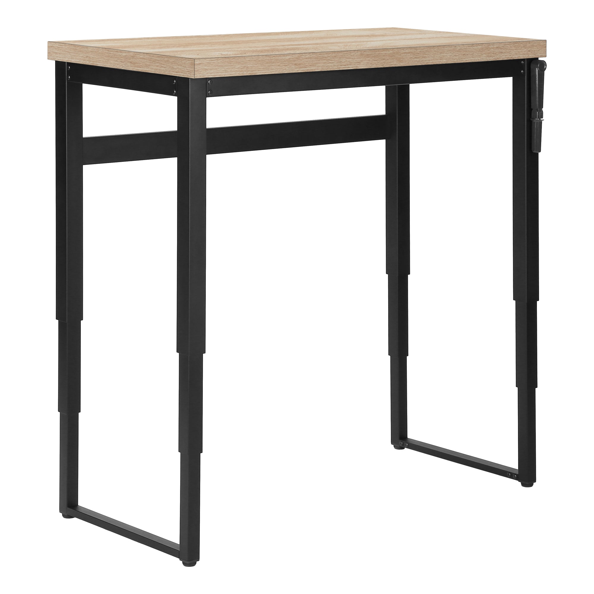 Computer Desk - 48L / Natural / Adj.Height/ Black Metal