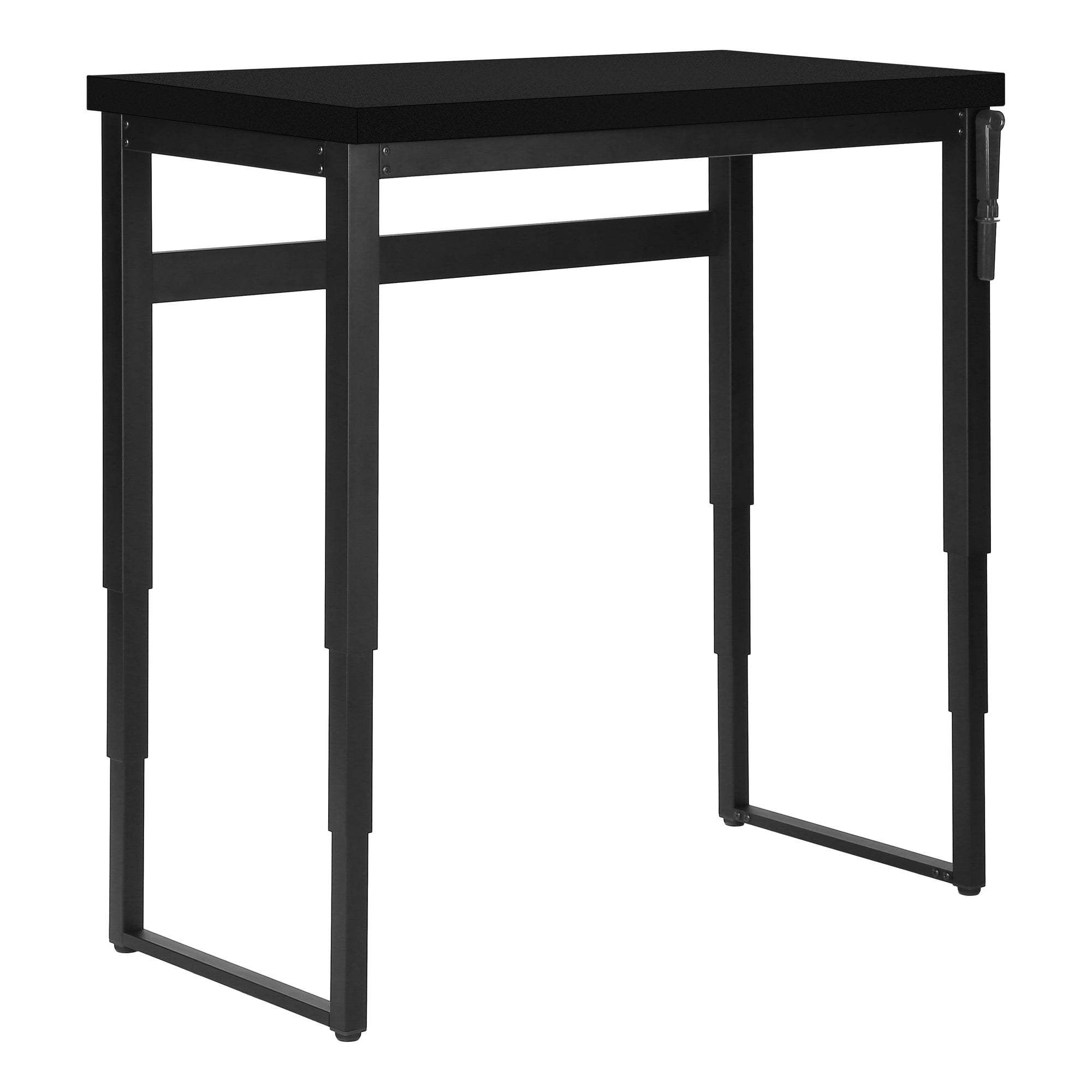 Computer Desk - 48L / Black / Adj.Height/ Black Metal