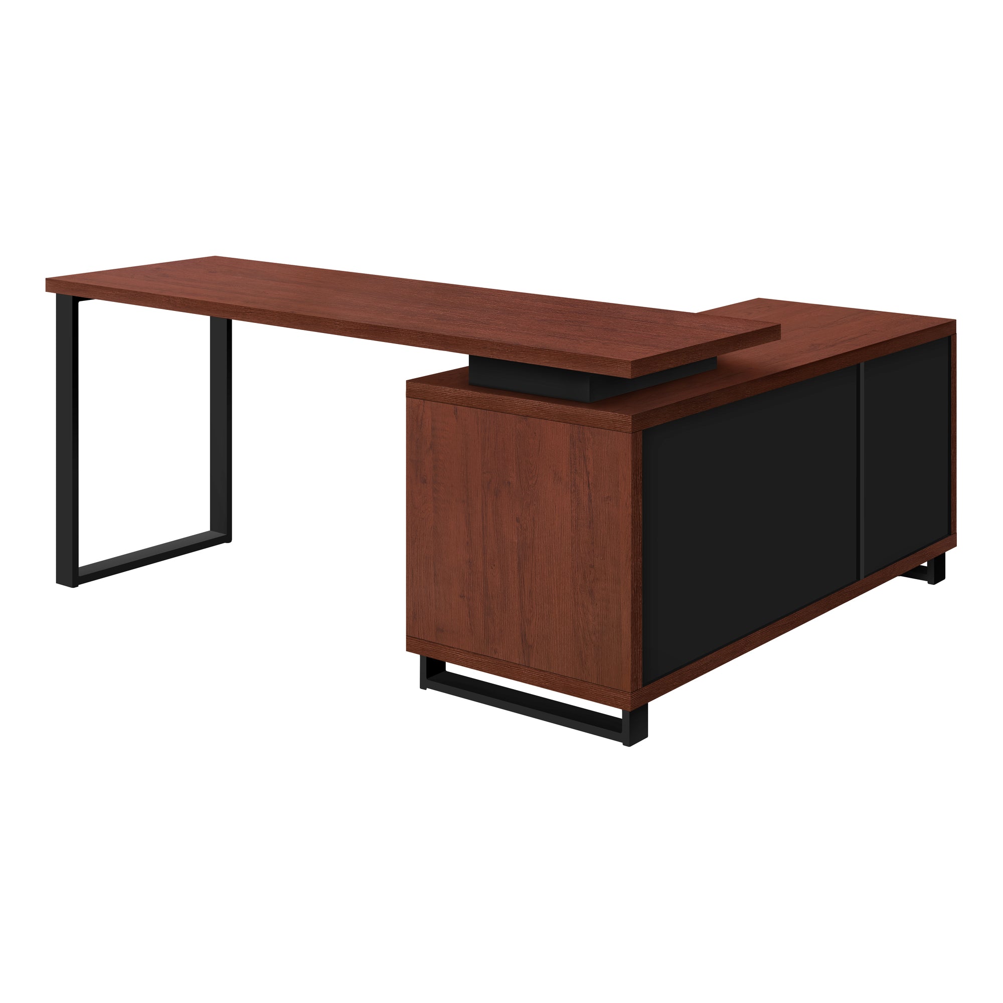 Computer Desk - 72L Cherry / Black Executive Corner
