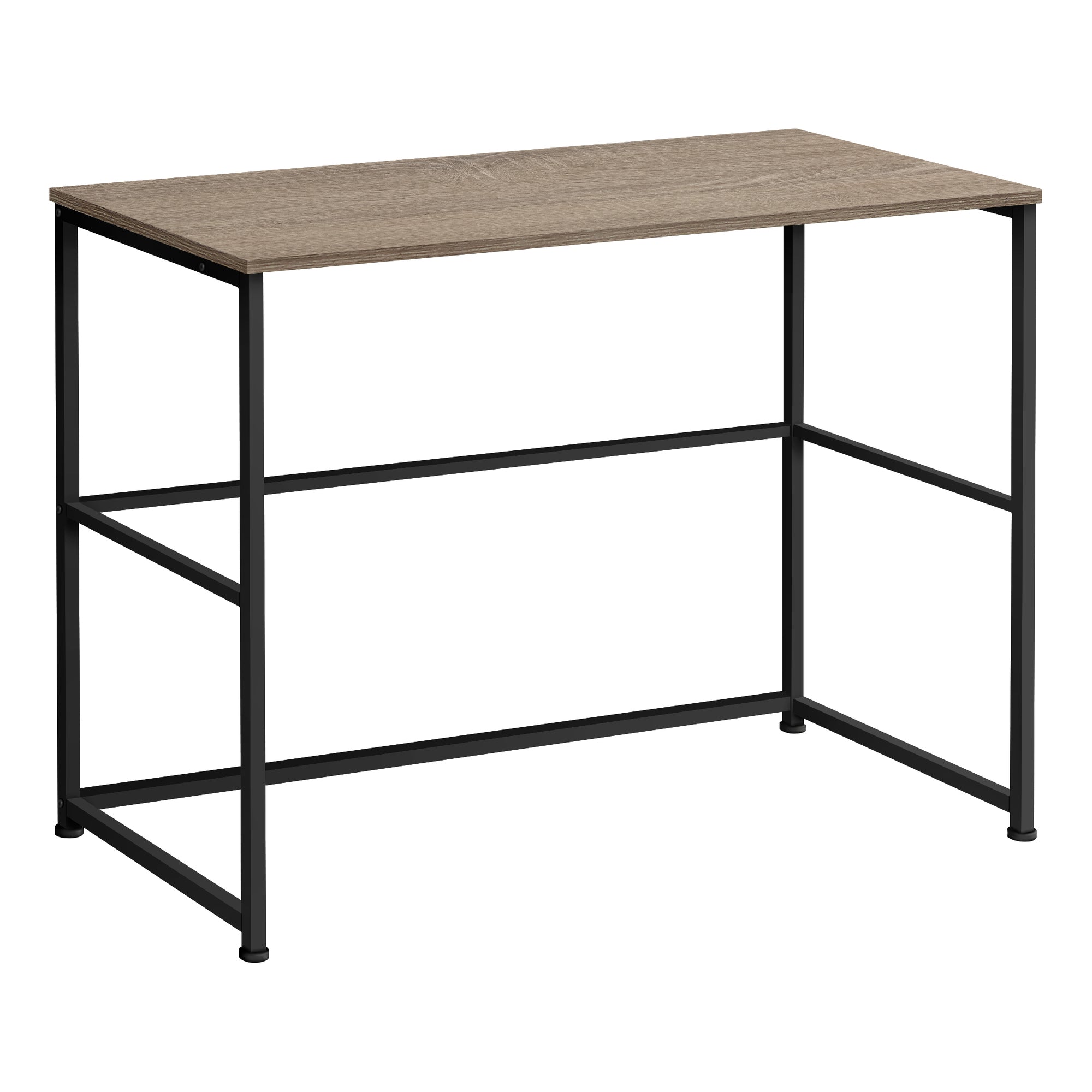 Computer Desk - 40L / Dark Taupe / Black Metal