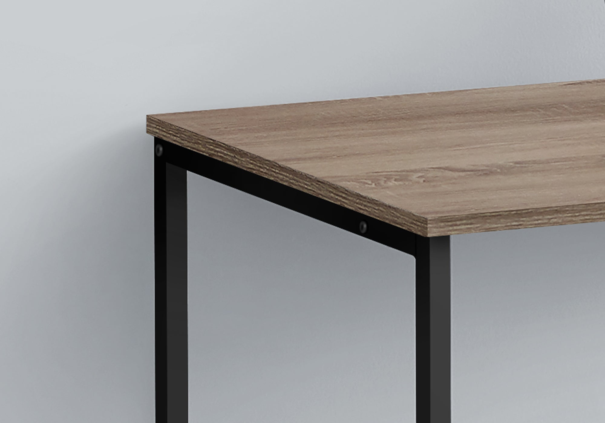 Computer Desk - 40L / Dark Taupe / Black Metal