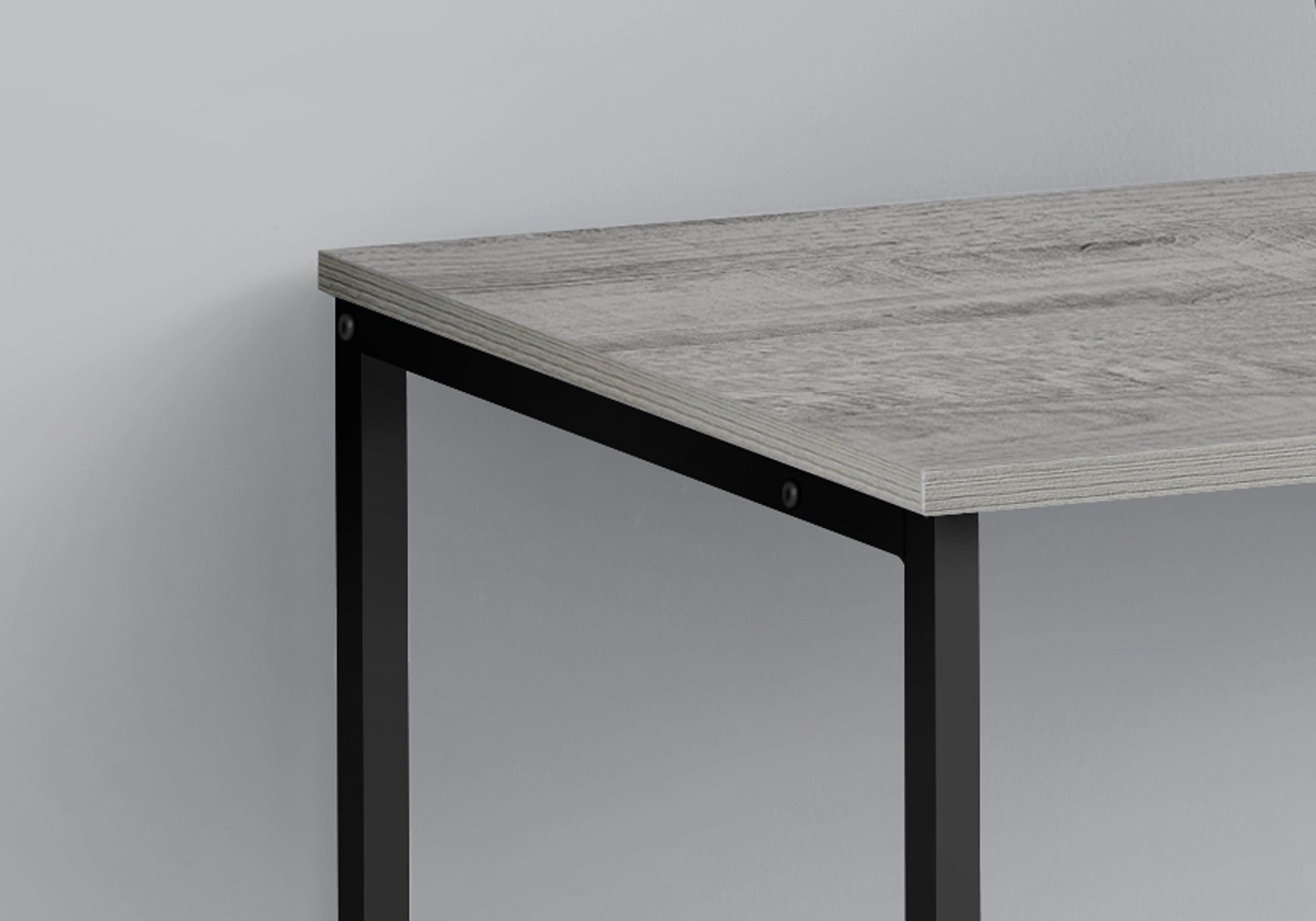 Computer Desk - 40L / Grey / Black Metal