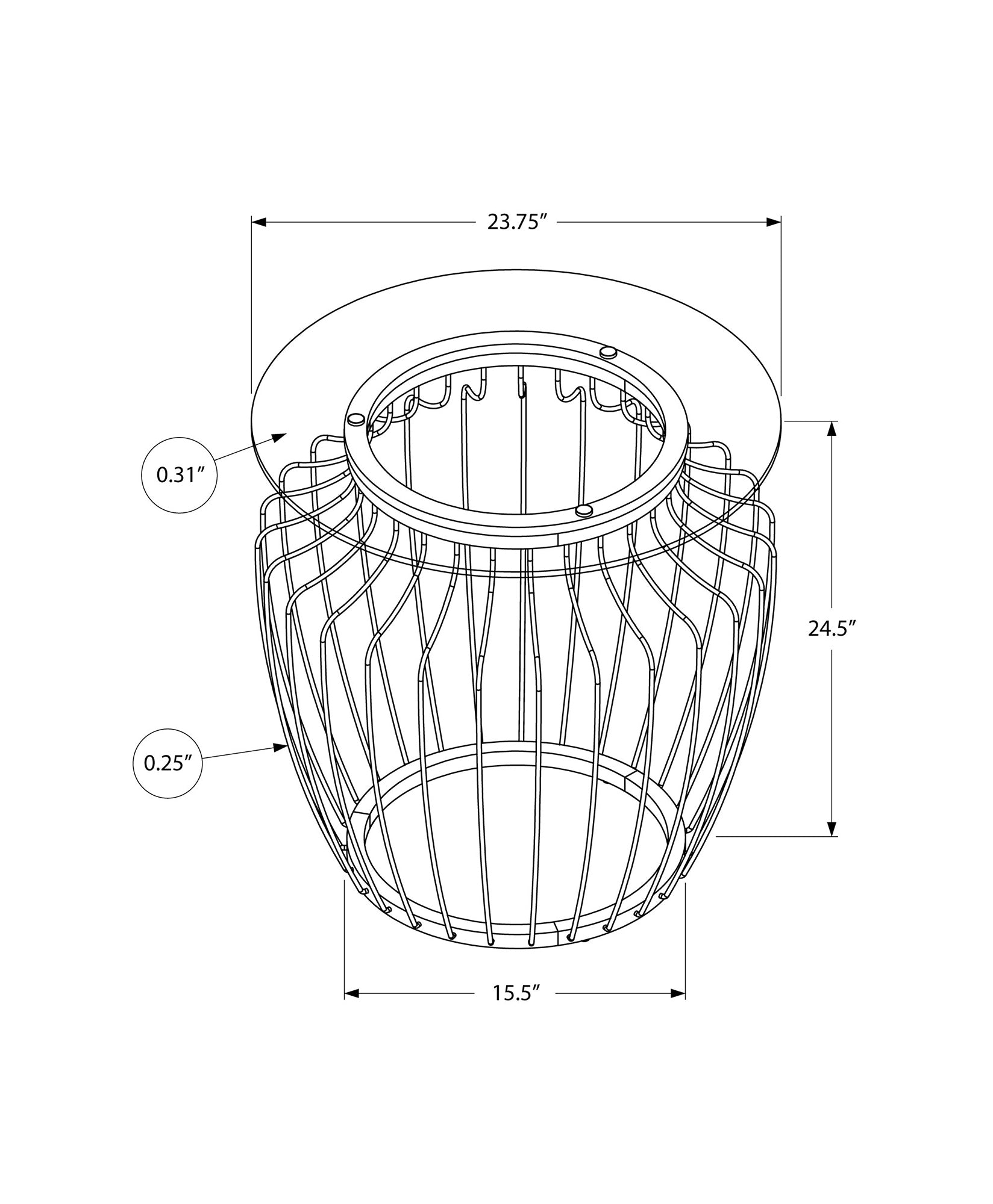 Accent Table - 24H / Gold Metal With Tempered Glass