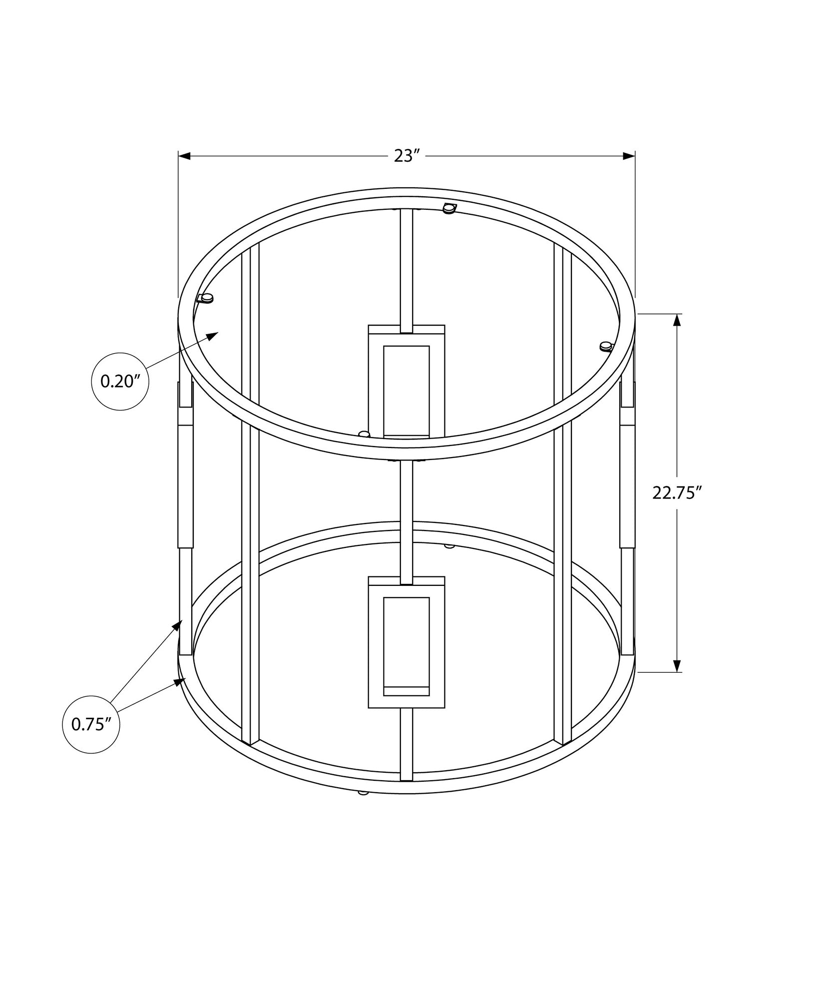 Accent Table - 23H / Chrome Metal With Tempered Glass