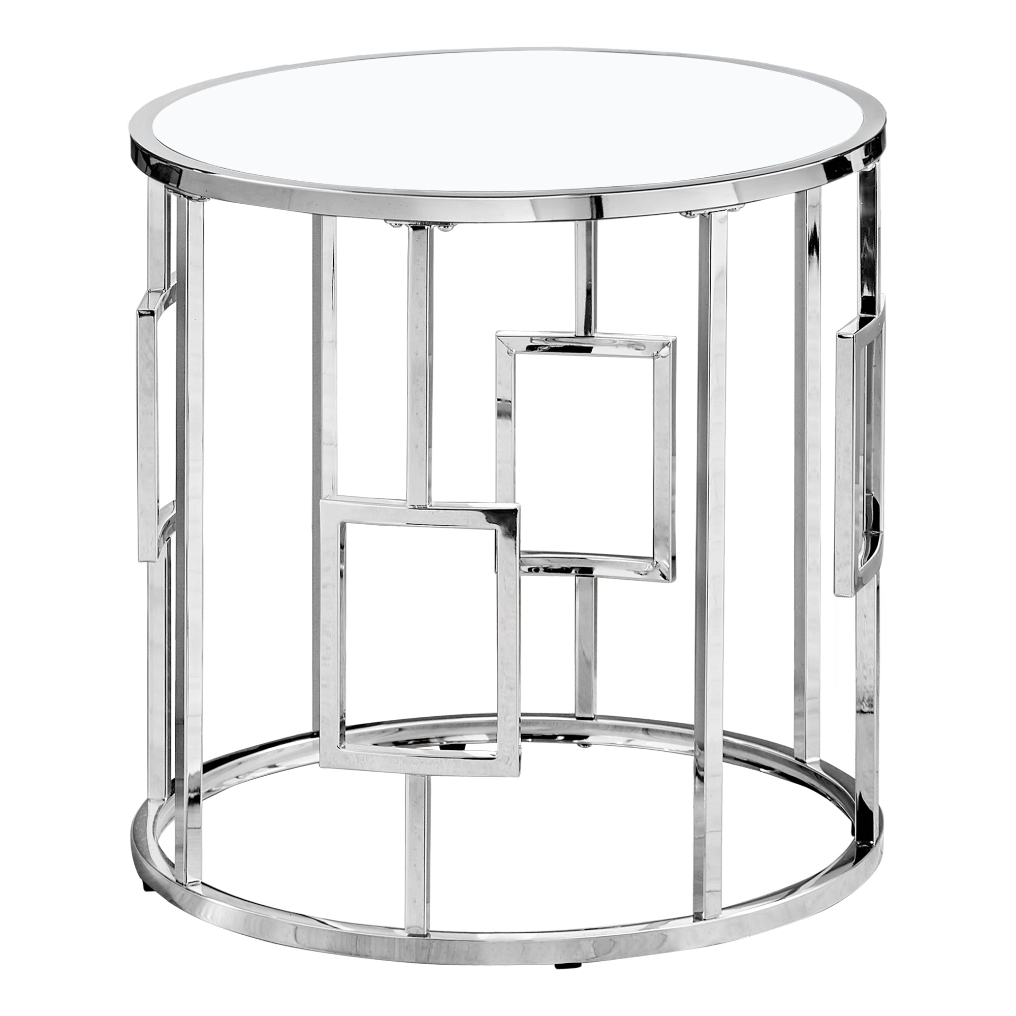 Accent Table - 23H / Chrome Metal With Tempered Glass