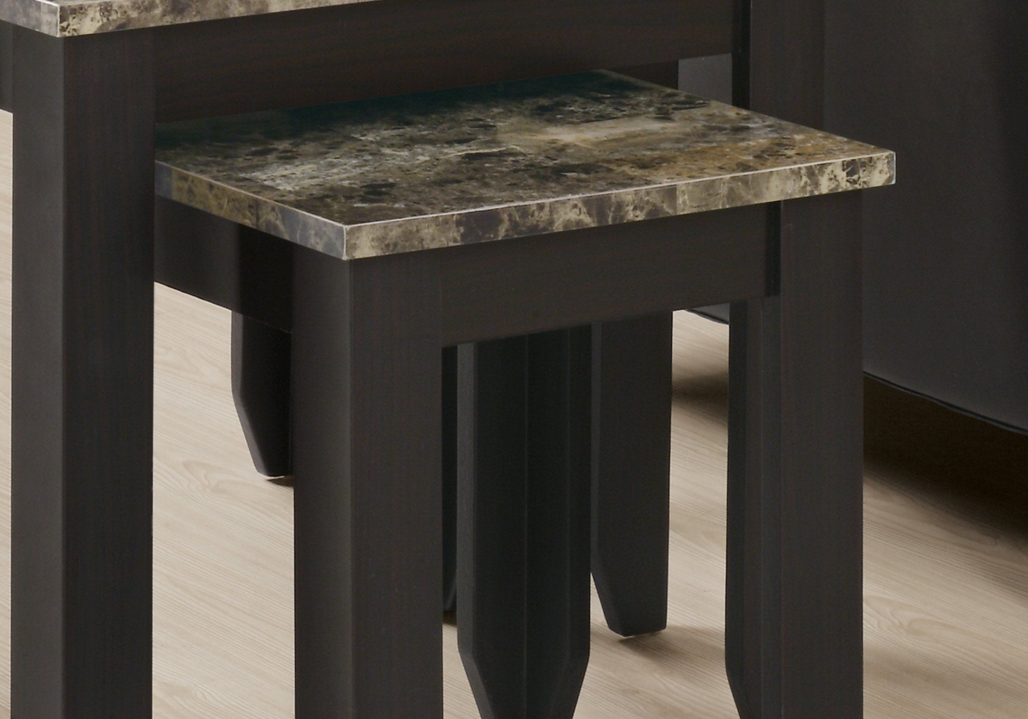 Nesting Table - 3Pcs Set / Espresso Marble Top