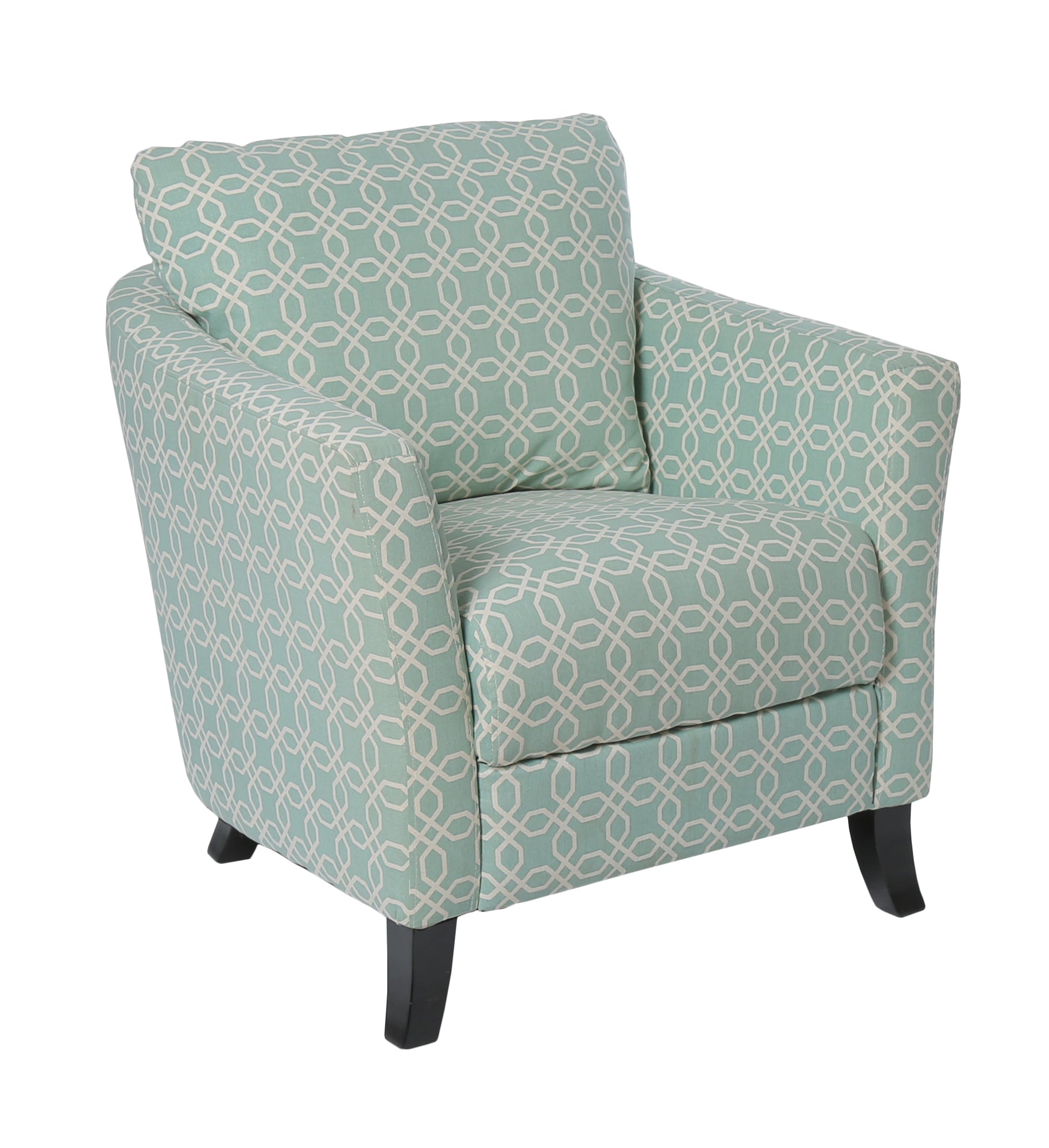 Accent Chair - Faded Green Angled Kaleidoscope Fabric