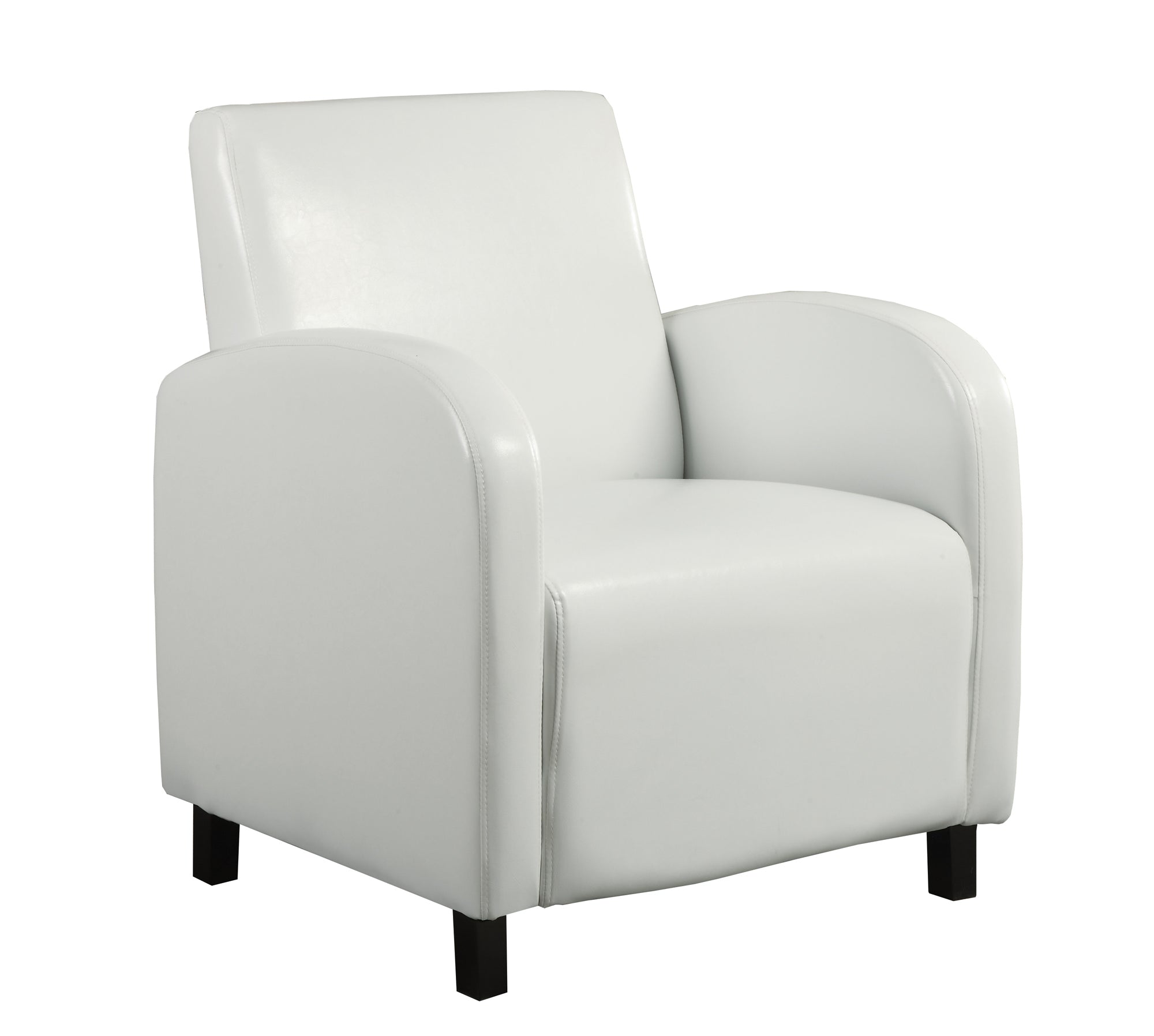 Accent Chair - White Leather-Look Fabric